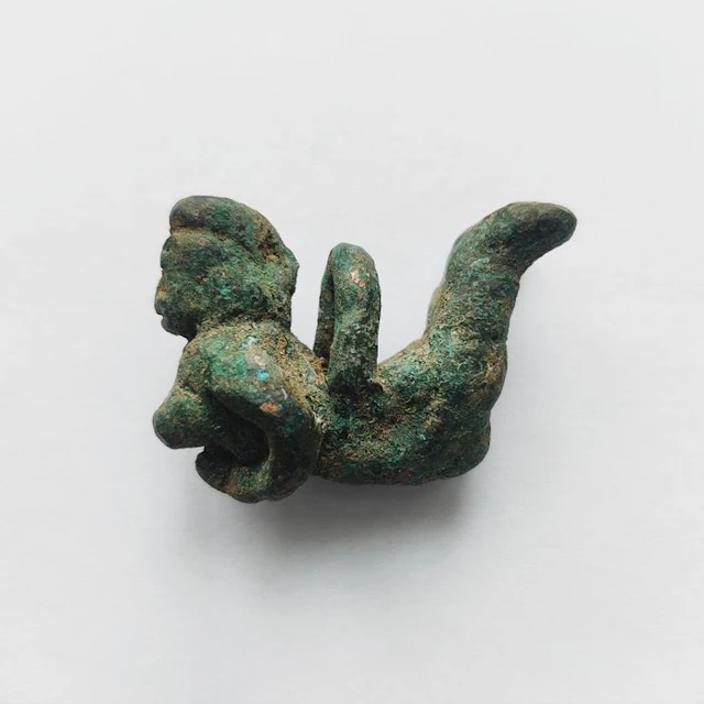 Ancient Indochinese Bronze XS Erotic Female Fertility Bead Talisman - 39 mm