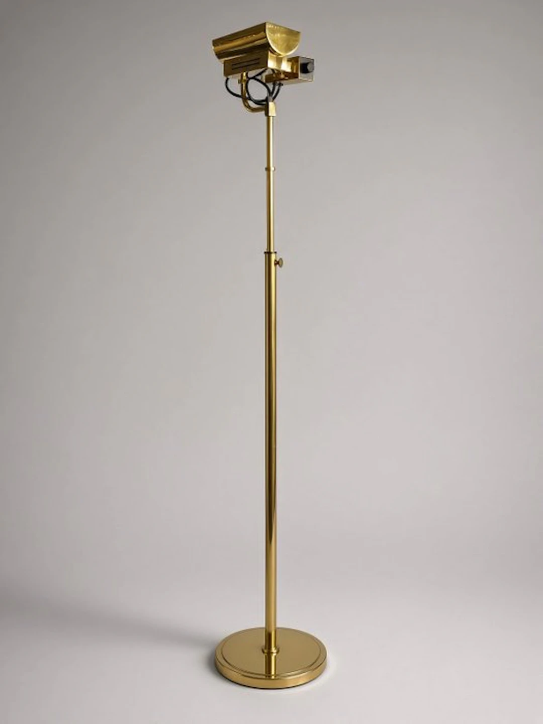 Floor lamp - 1970s Gilded Metal Floor Lamp - Metal
