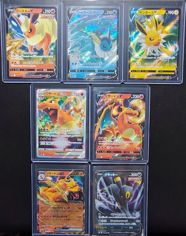 Pokémon - 7 Card - Flareon - Jolteon - Vaporeon - Umbreon - Charizard (3) - JAP