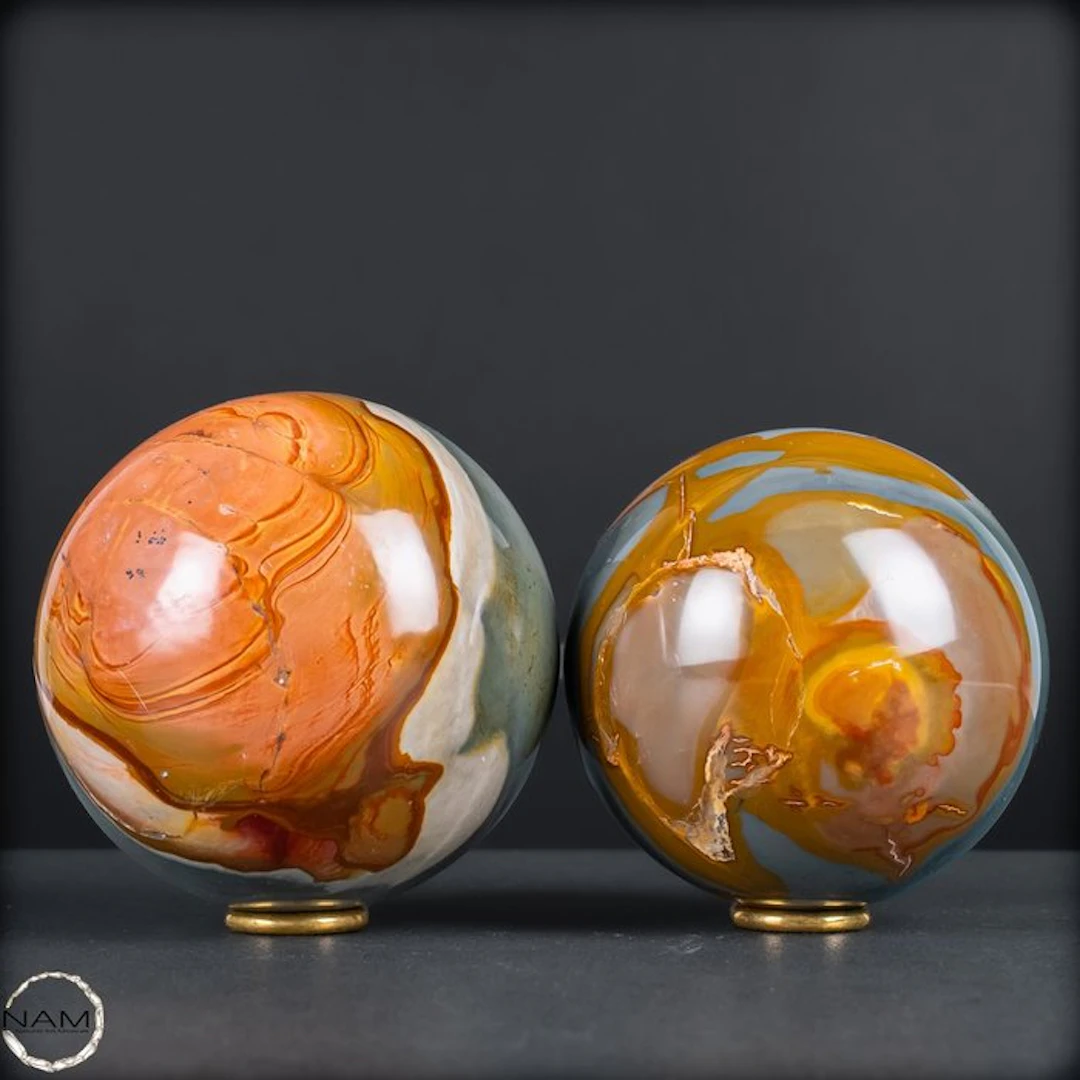 Exclusive Polychrome Jasper Ball Duo – fascinating play...