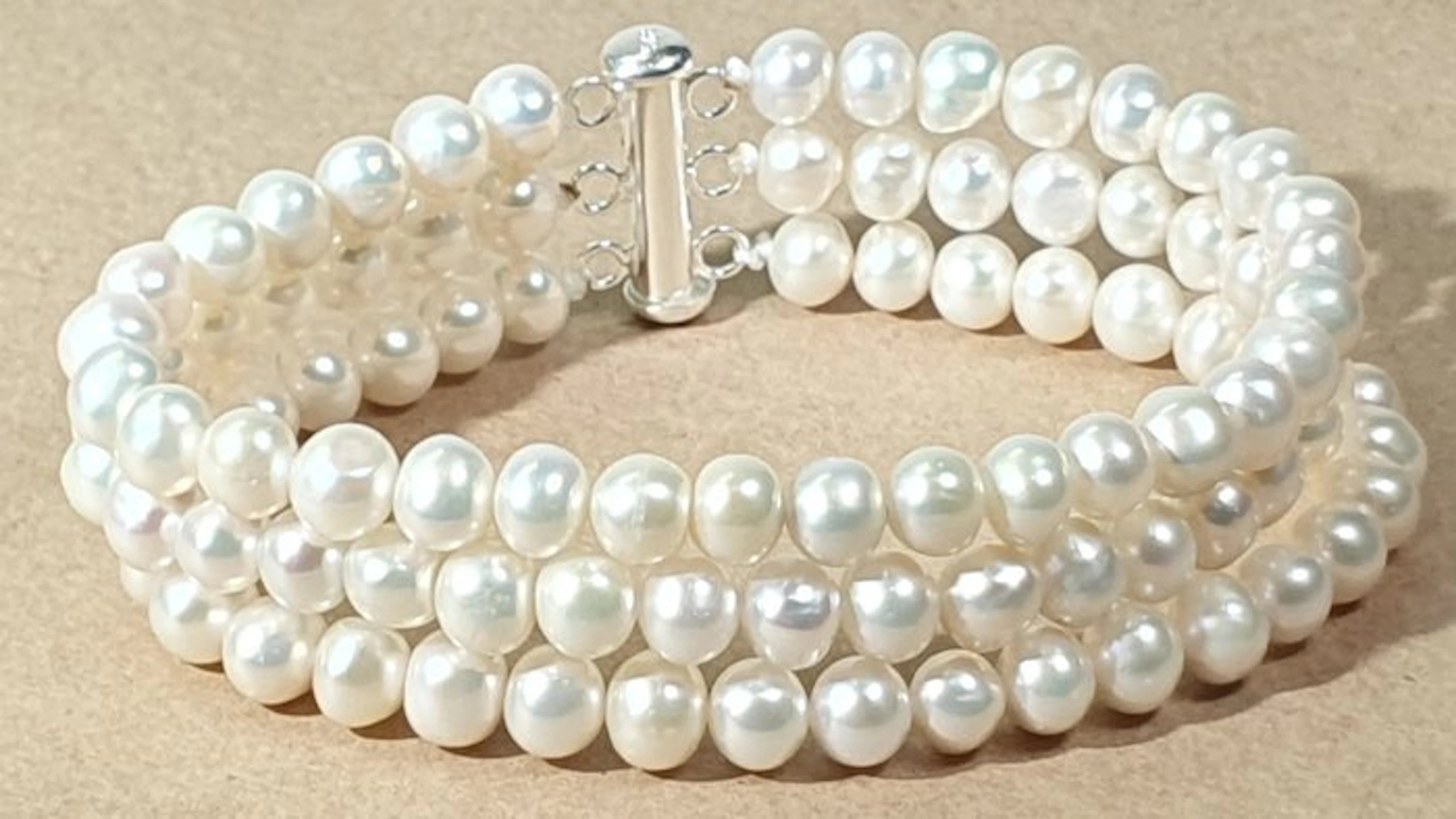 Natural Freshwater Pearls - 3 Turns - Calm & Serenity...