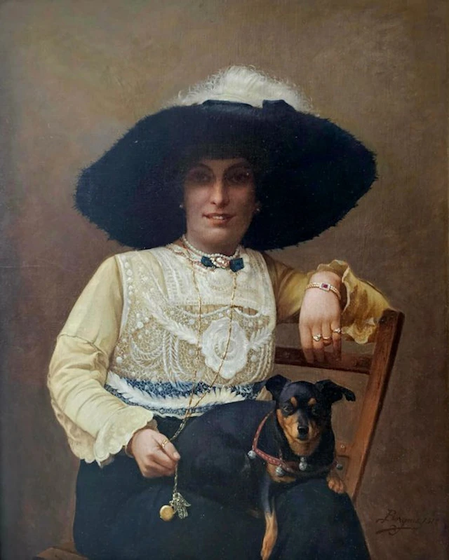 Scuola italiana (XIX-XX), Firmato Borgnis - Ritratto 1913