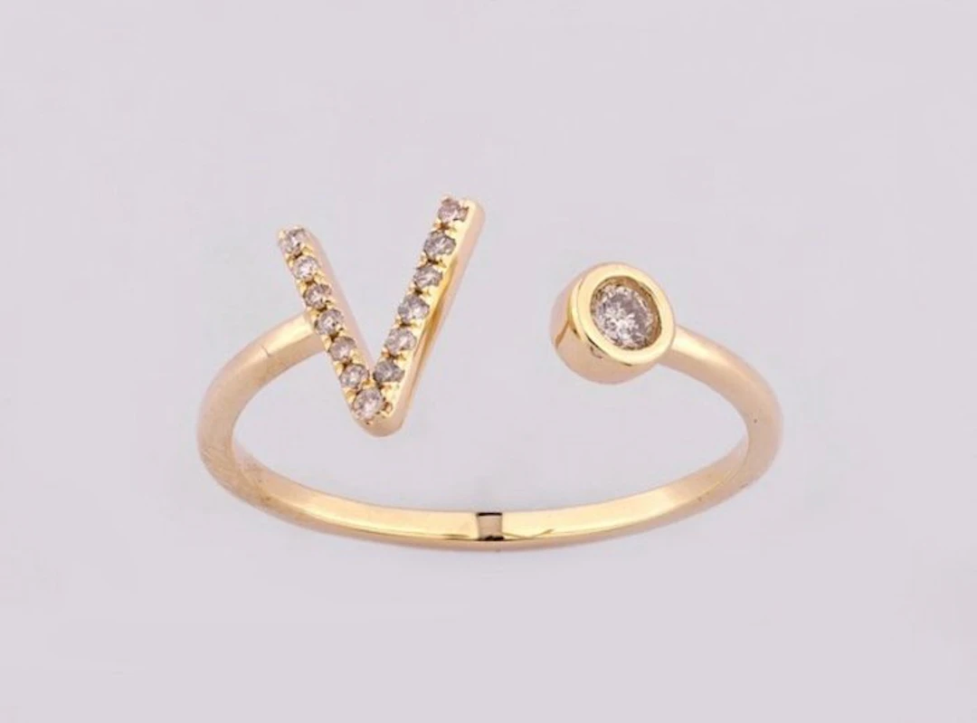 No reserve price - Ring - 14 kt. Yellow gold Diamond (Natural) - Diamond