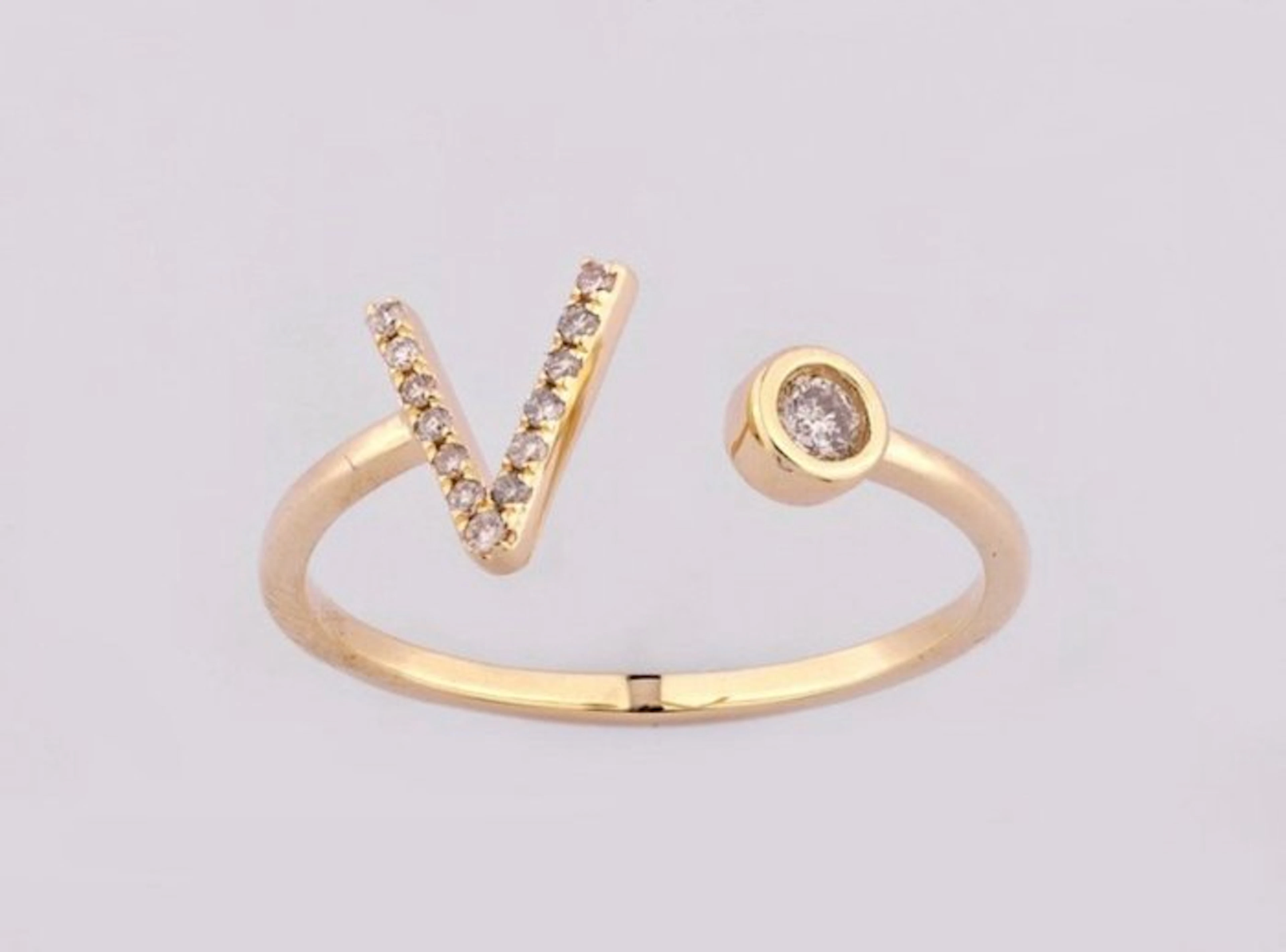 No reserve price - Ring - 14 kt. Yellow gold Diamond (Natural) - Diamond