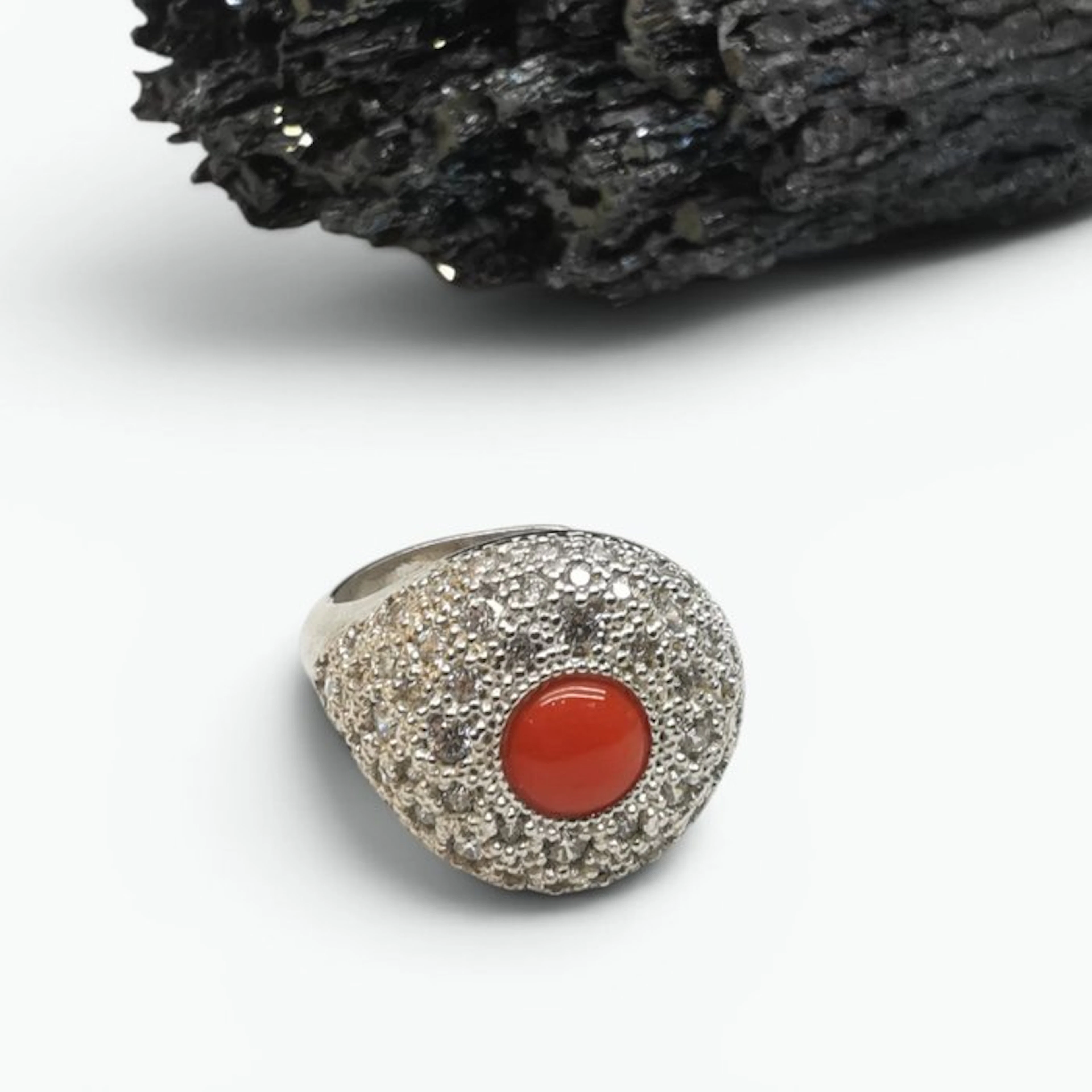 Coral - Sterling Silver 925 - Ring - Italian craftsmanship