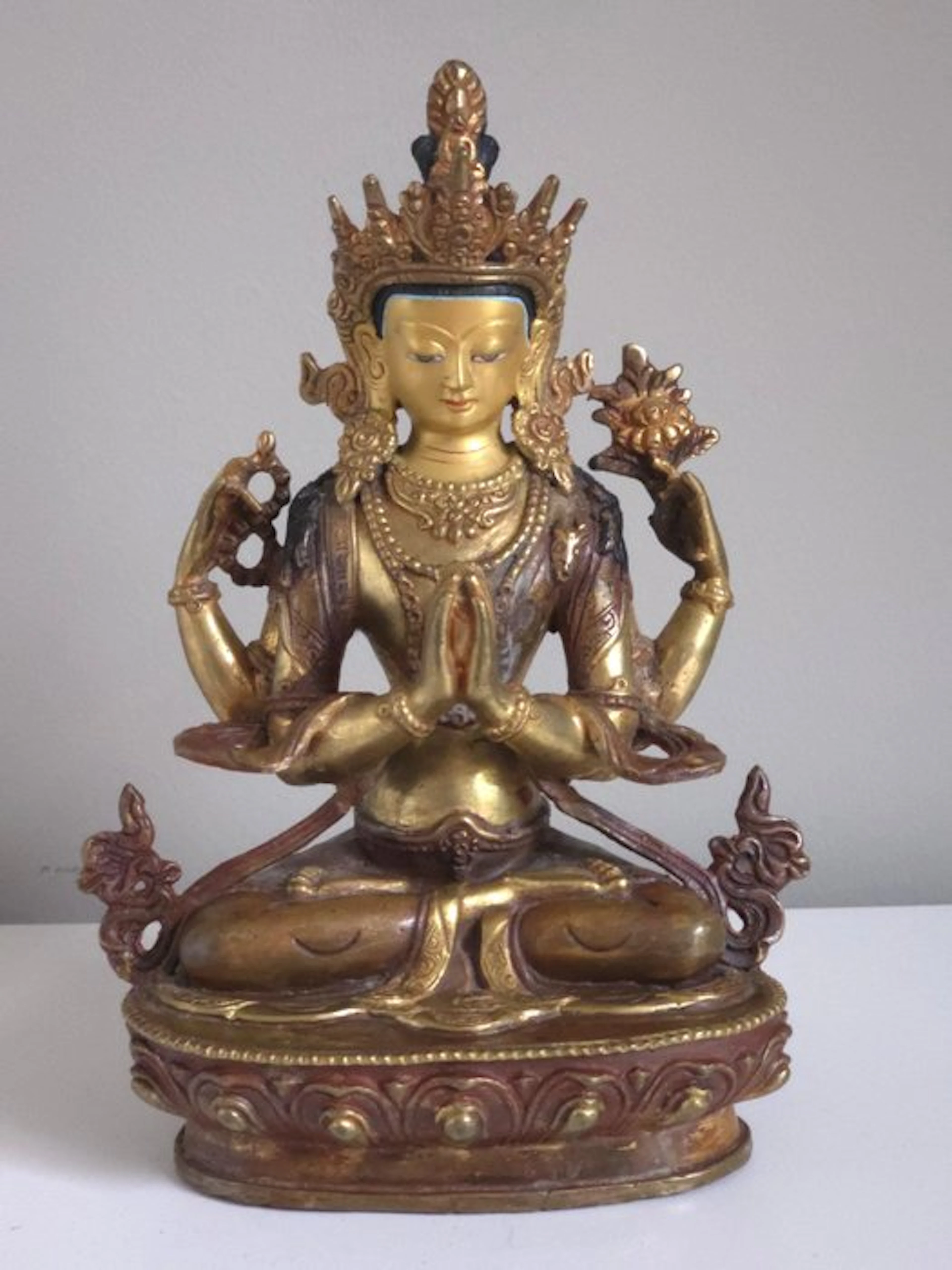 Four-armed Avalokiteshvara (Chenrezig) - Bronze