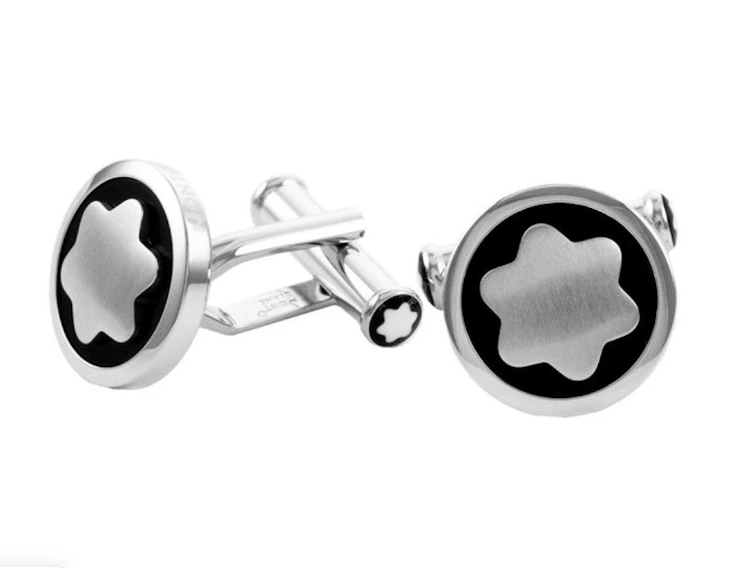Montblanc - Steel - Cufflinks - Inlay Snowcap #116661
