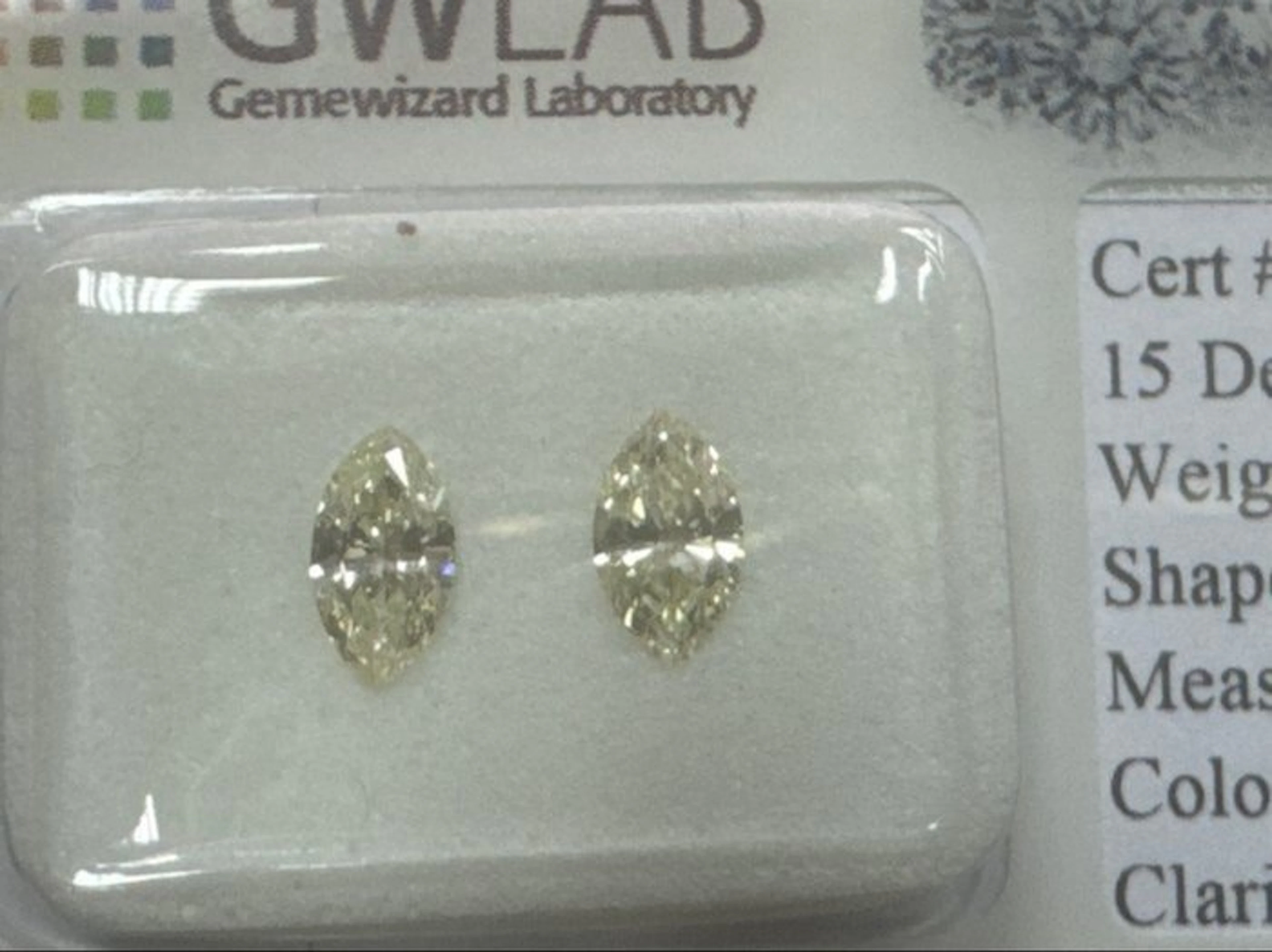 2 pcs Diamond (Natural) - 0.54 ct - Marquise - VS1