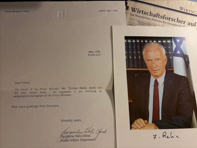 Yitzhak Rabin - Autograph
