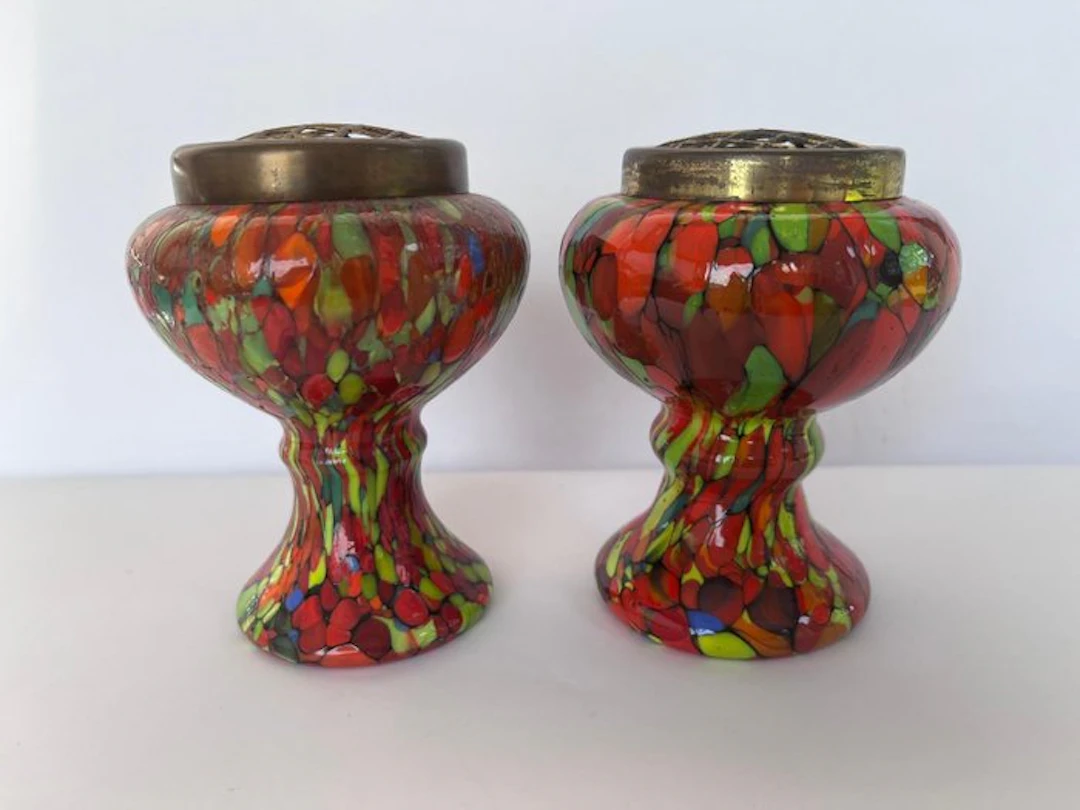 Kralik - Vase (2) - Spatterglas - Art Deco