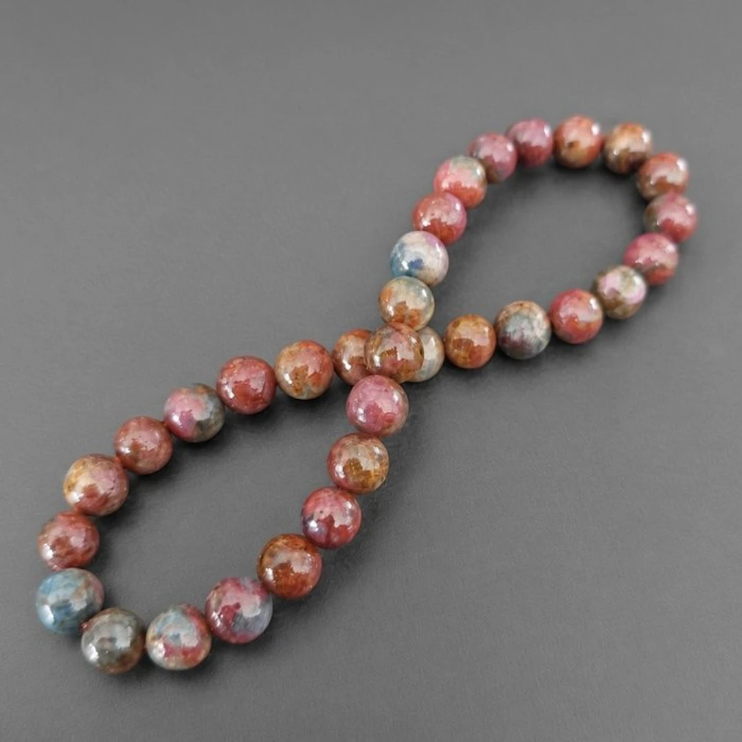 Natural ruby bracelet in its cyanite matrix