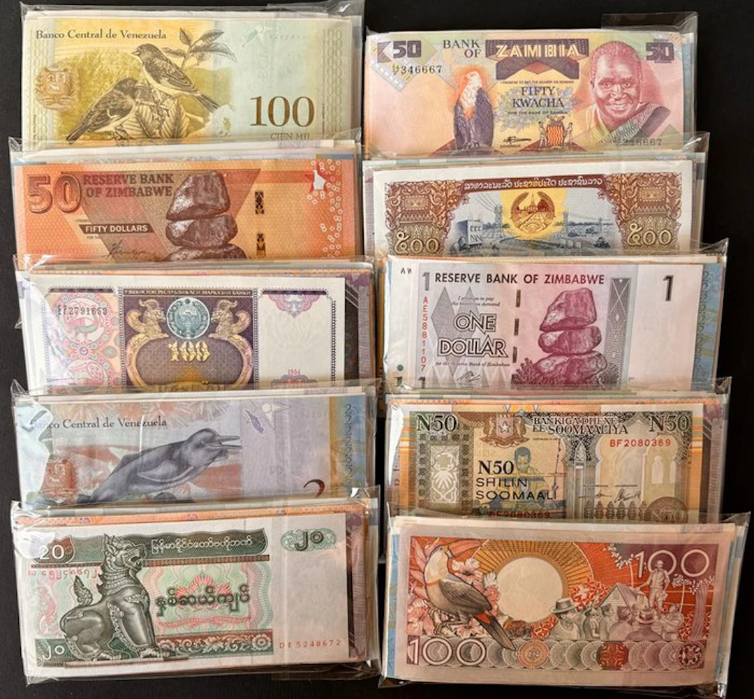 World. - 10 x 100 different - (1000 banknotes) - various dates