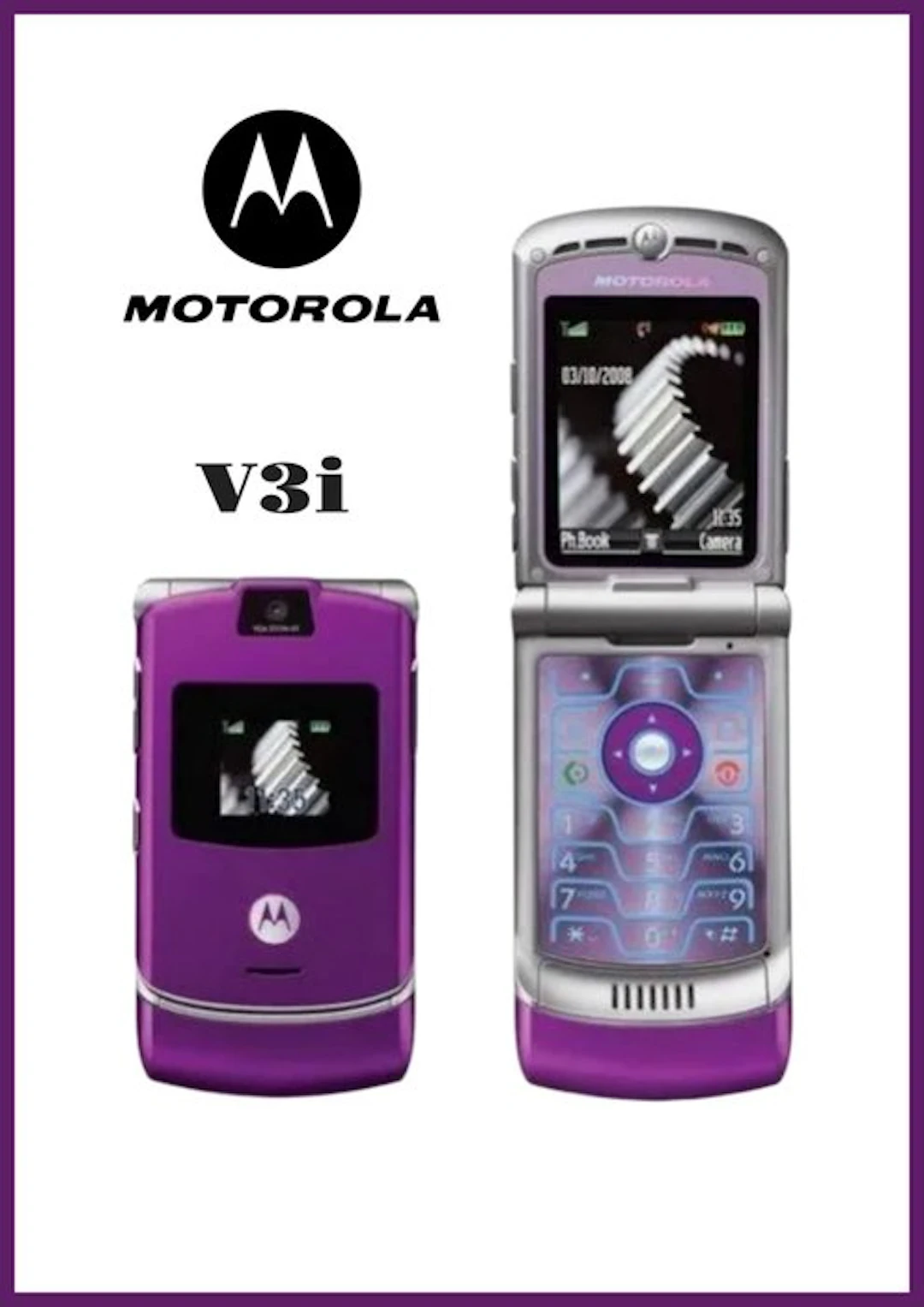 Motorola V3i purple - Mobile phone - With replacement box