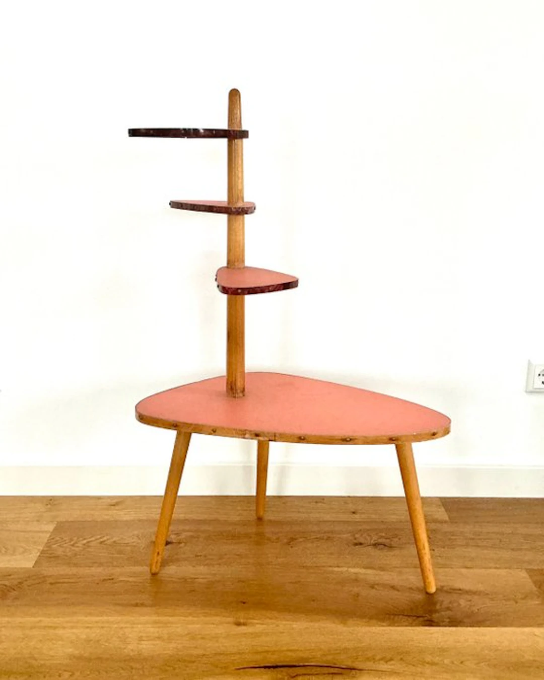 Deutsche Möbelwerke - Rosa 1950er Jahre Blumenbank - Side table - Wood
