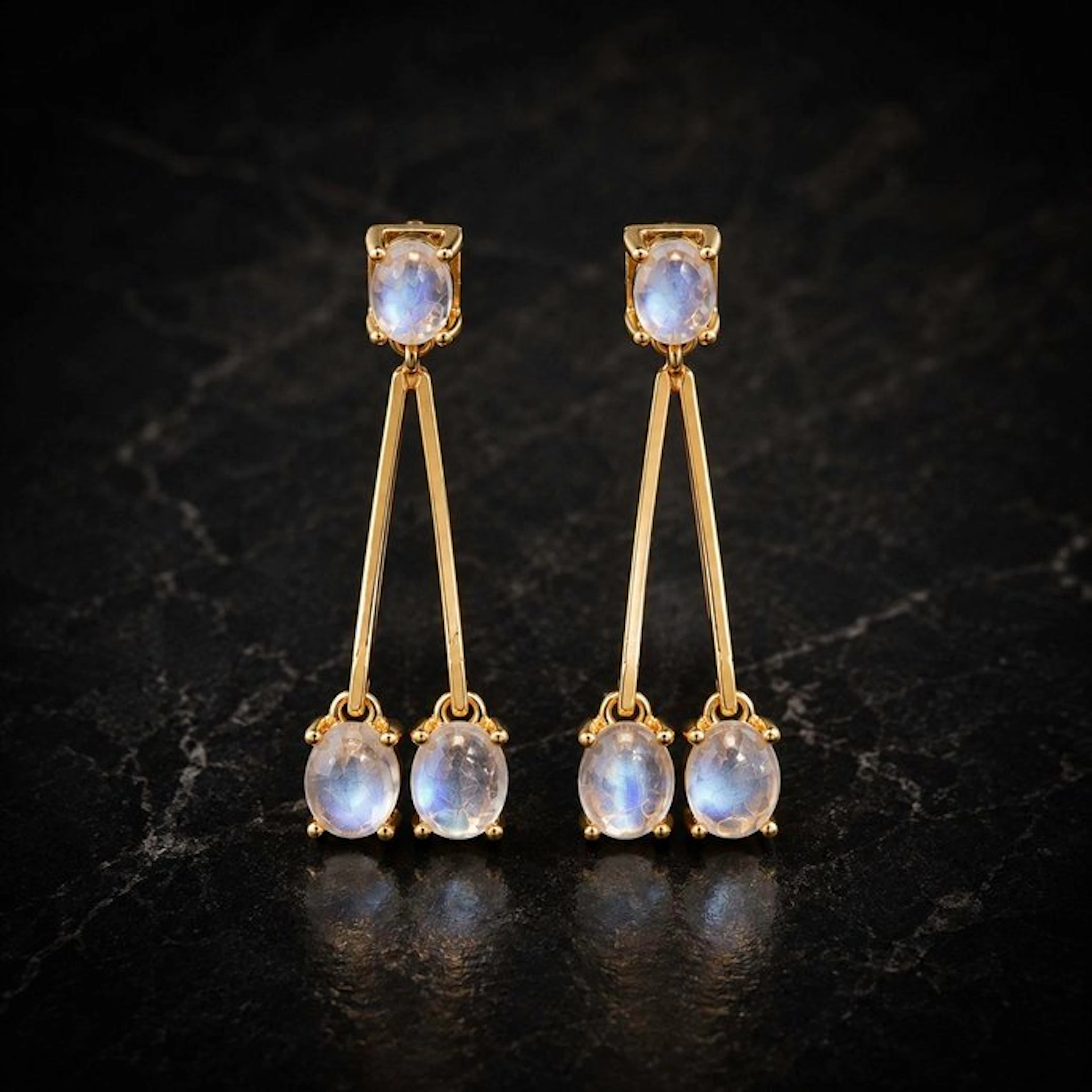 No reserve price - Earrings Silver - Labradorite - Certified