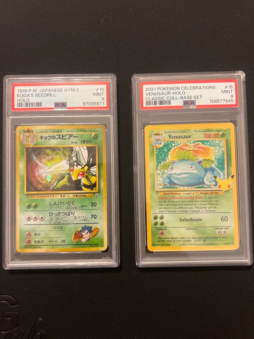 Pokémon - 2 Graded card - Pokémon - Beedrill, Venusaur Holo, Foil - PSA 9