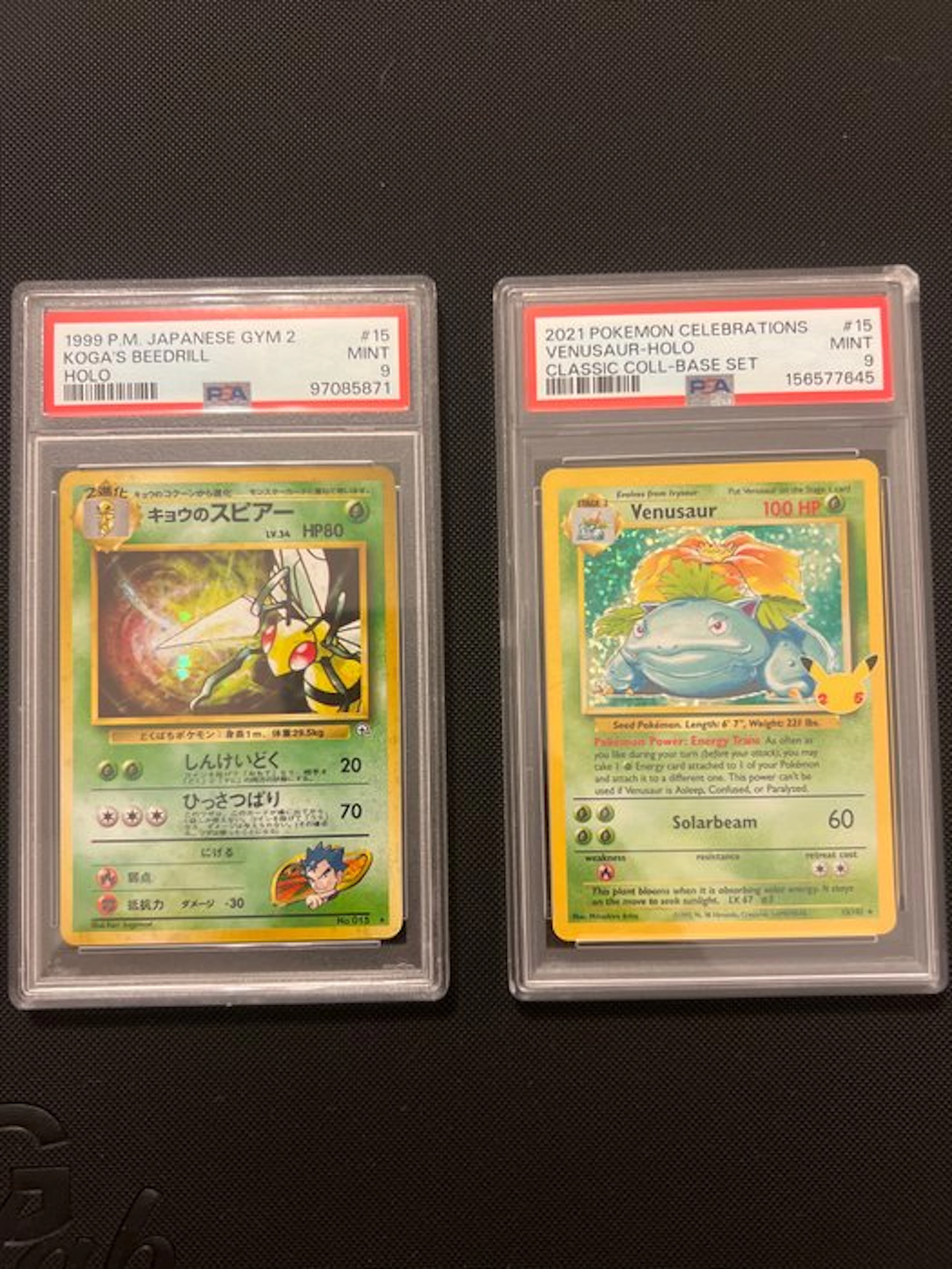 Pokémon - 2 Graded card - Pokémon - Beedrill, Venusaur Holo, Foil - PSA 9