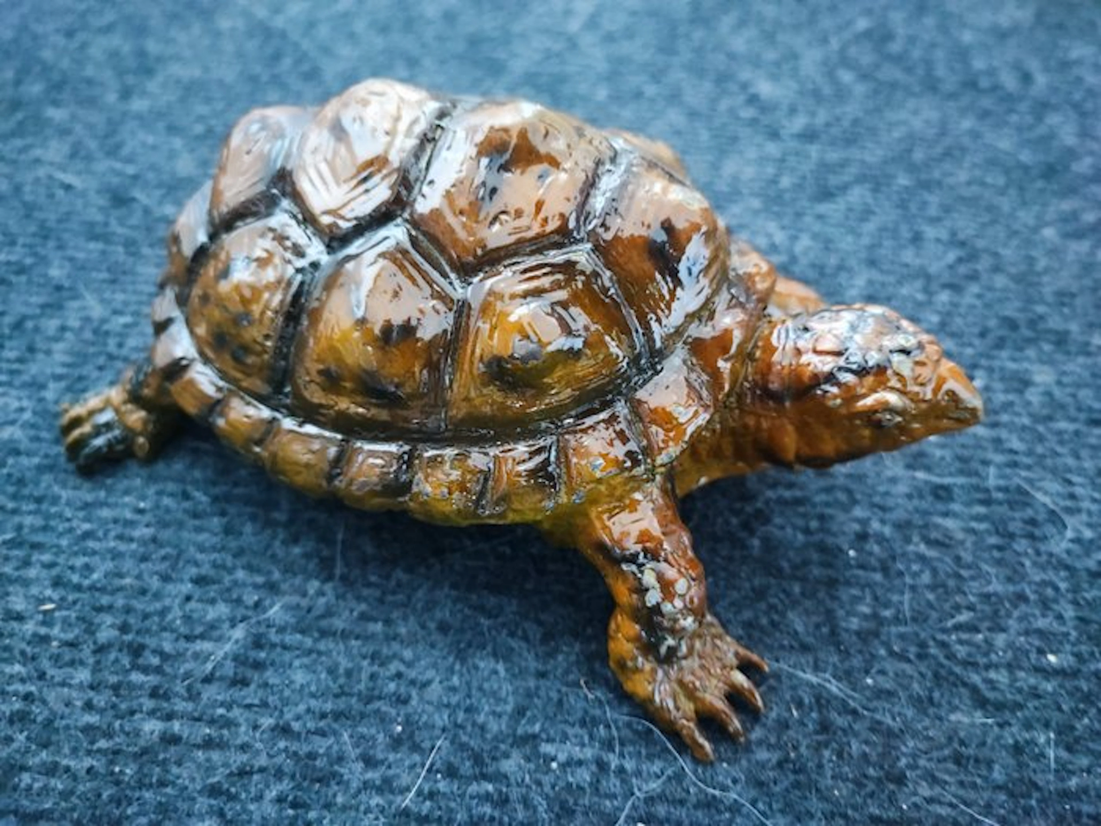 Figure - turtle unique enamelded - Bronze, Enamel