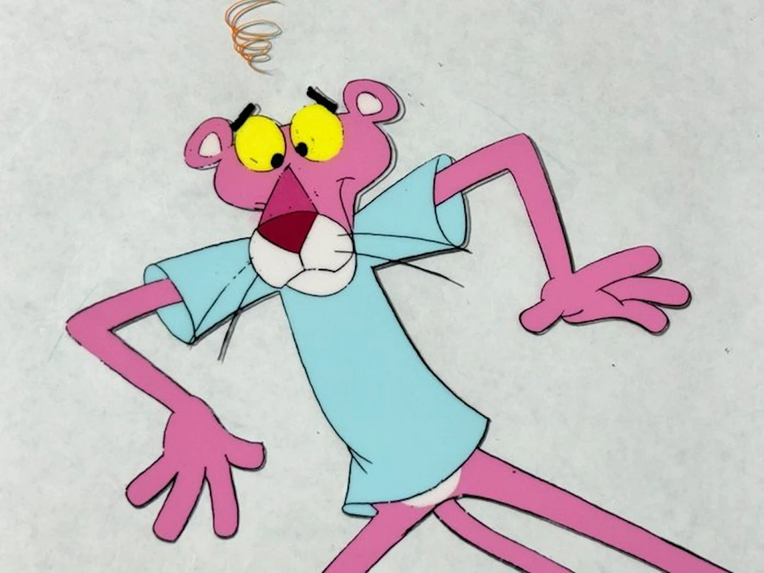 Friz Freleng - Original animation cel and drawing of Pink...