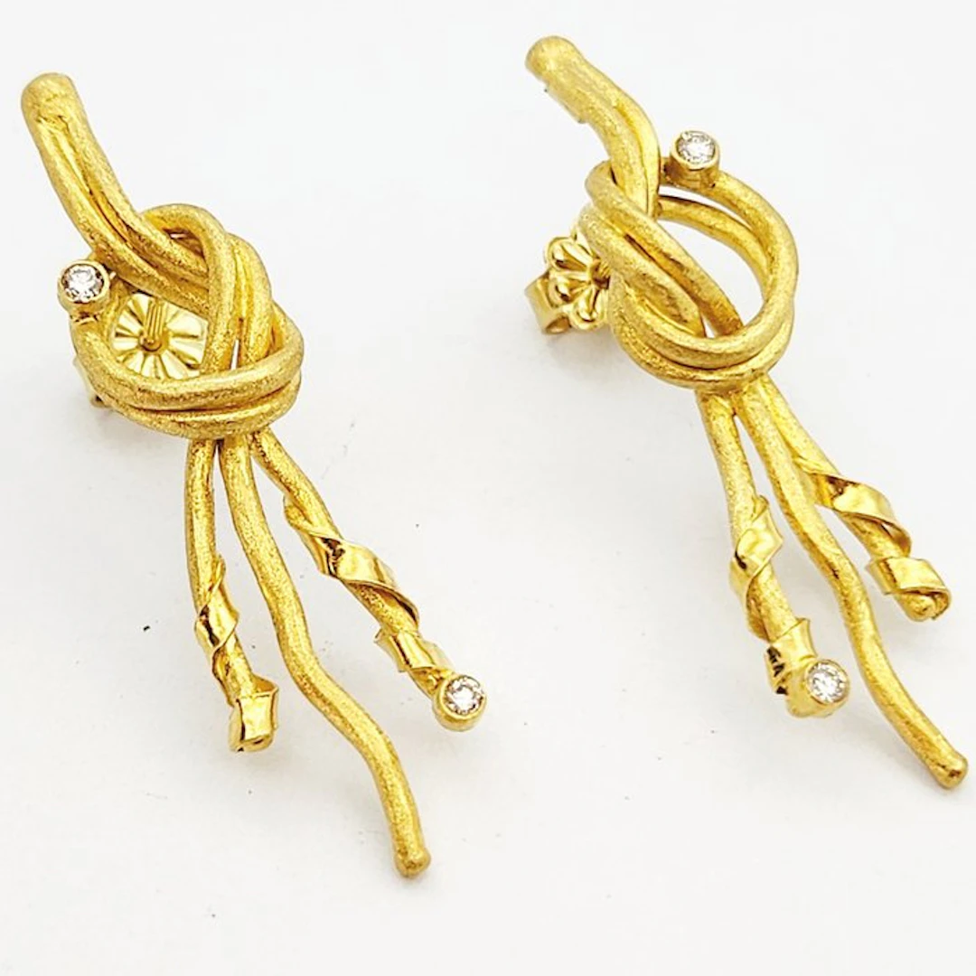 Earrings - 18 kt. Yellow gold - 0.14ct. tw. Diamond (Natural)
