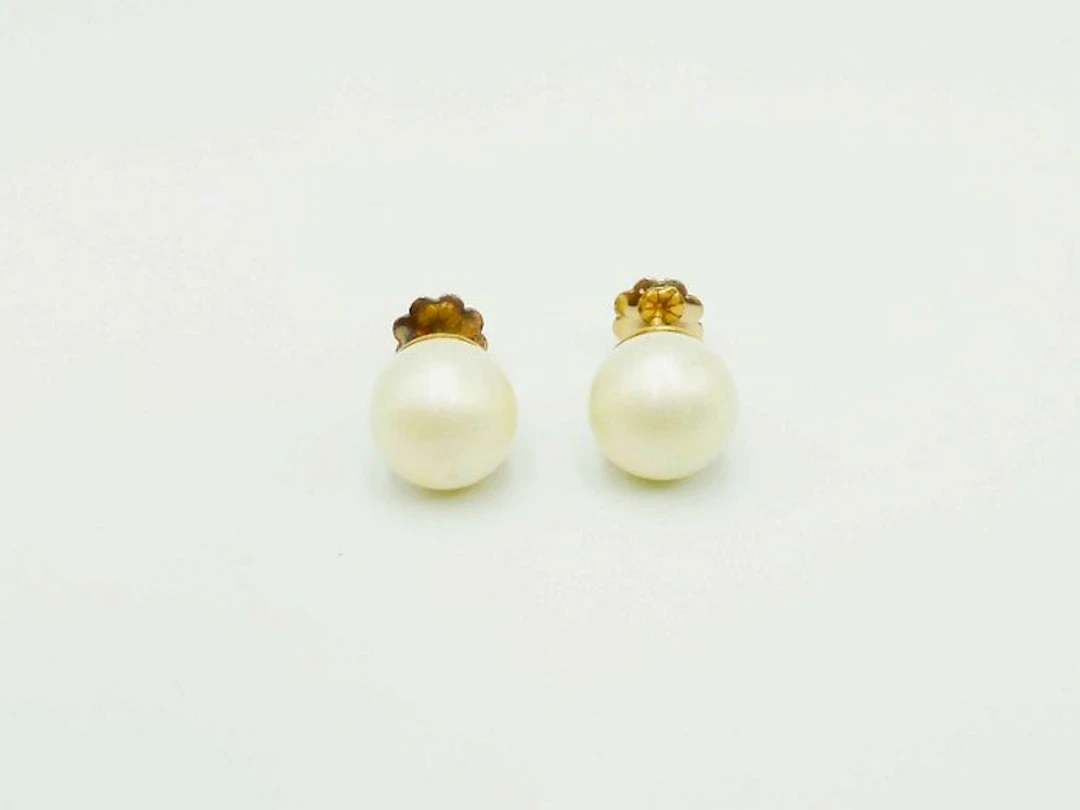 No reserve price - Earrings - 18 kt. Yellow gold Pearl