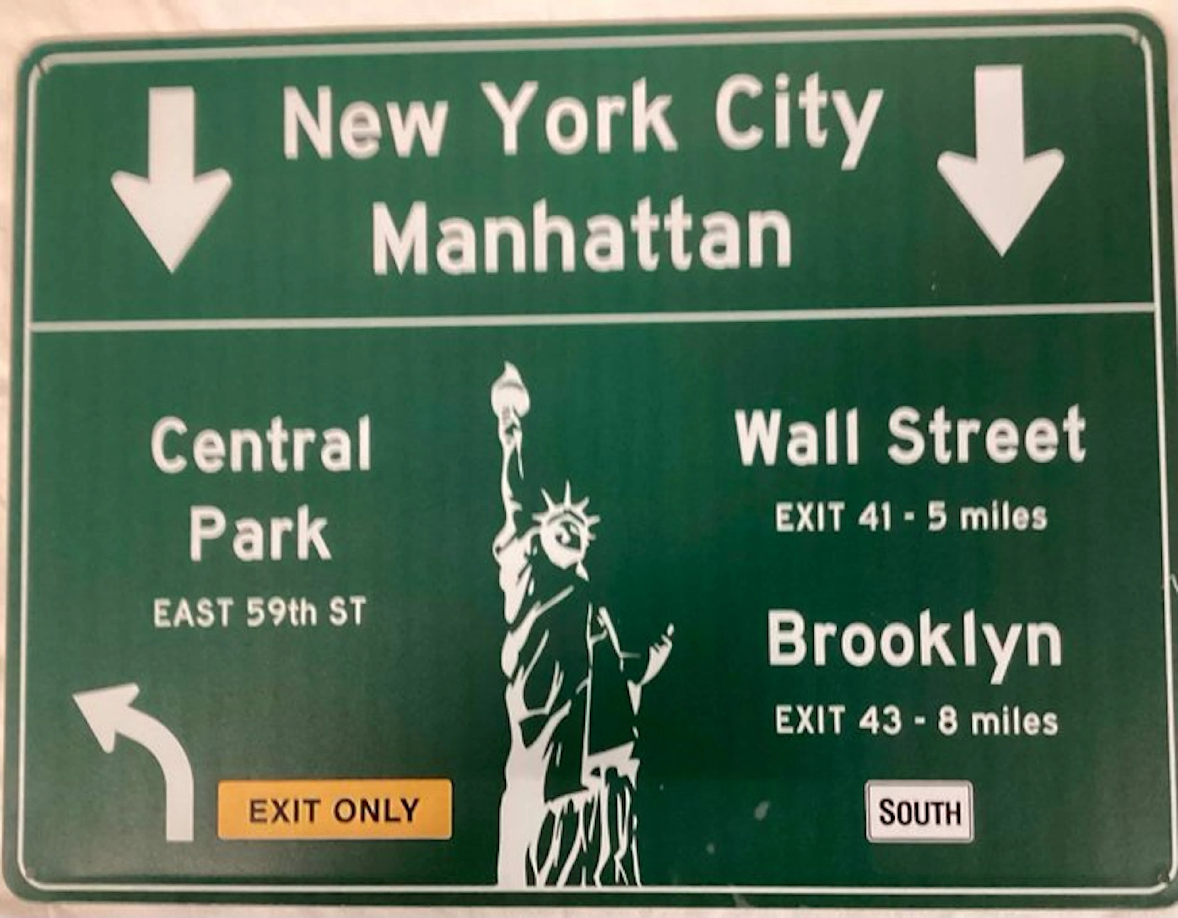 New York City Manhattan - Road/traffic sign - Aluminium