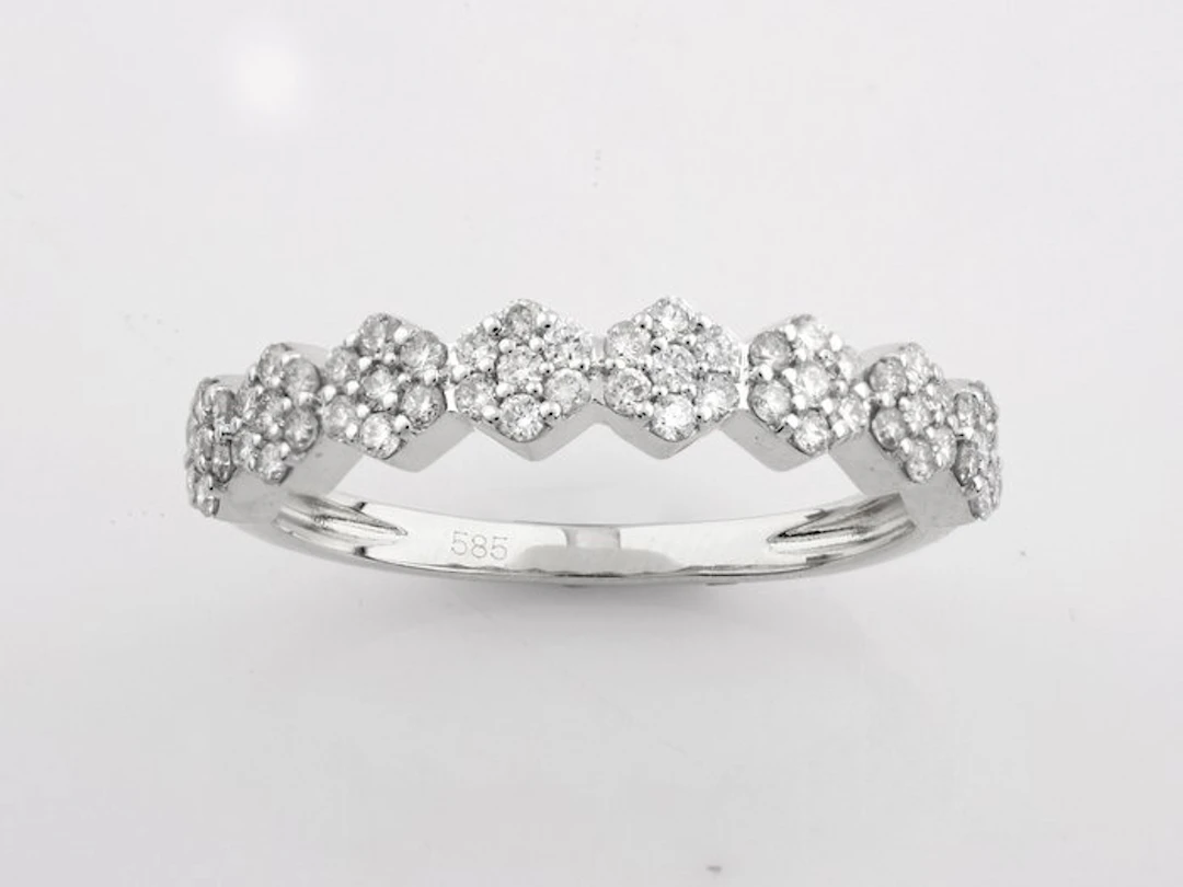 No reserve price - Ring - 14 kt. White gold - 0.40ct. tw. Diamond (Natural)