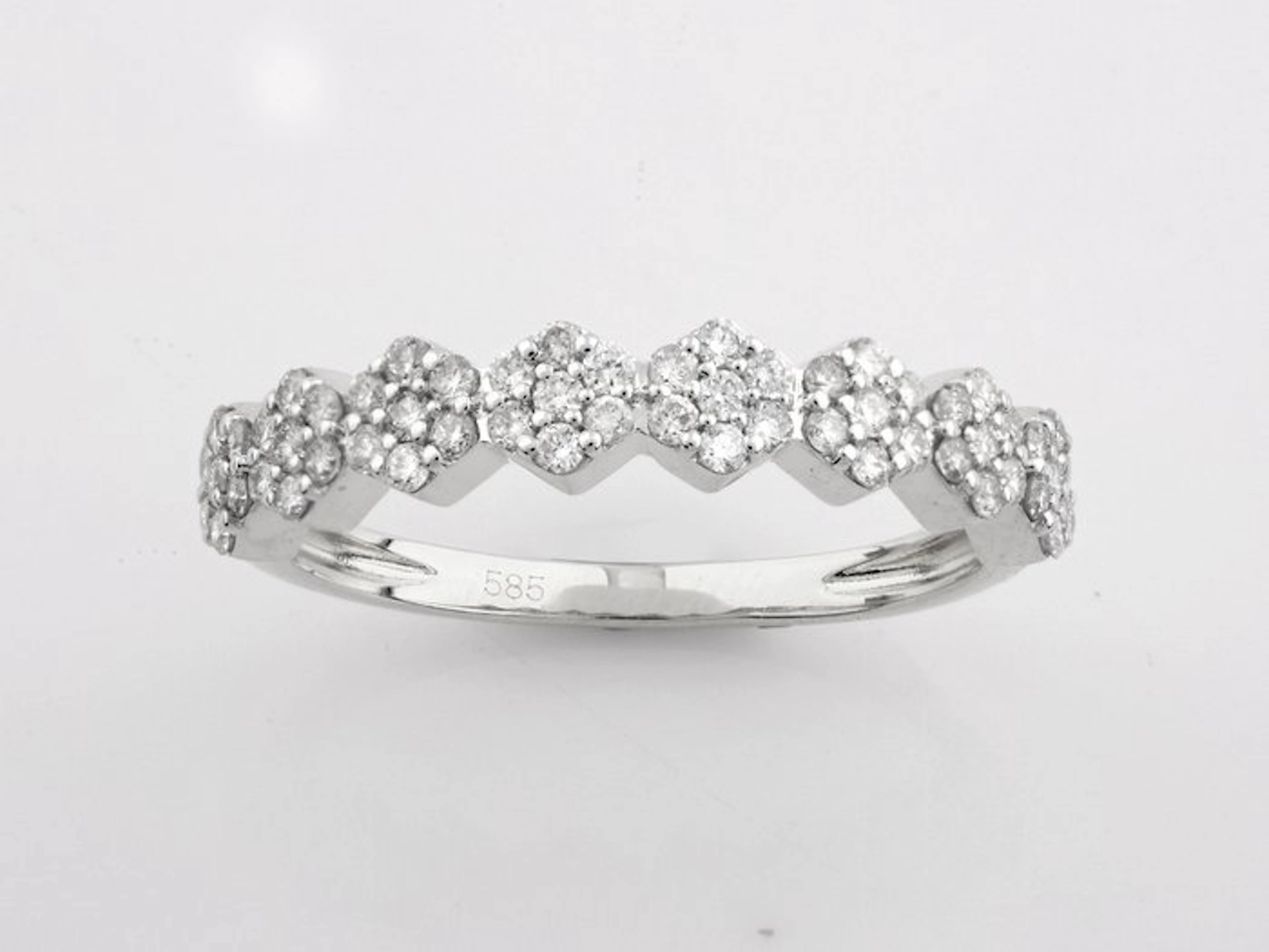 No reserve price - Ring - 14 kt. White gold - 0.40ct. tw. Diamond (Natural)