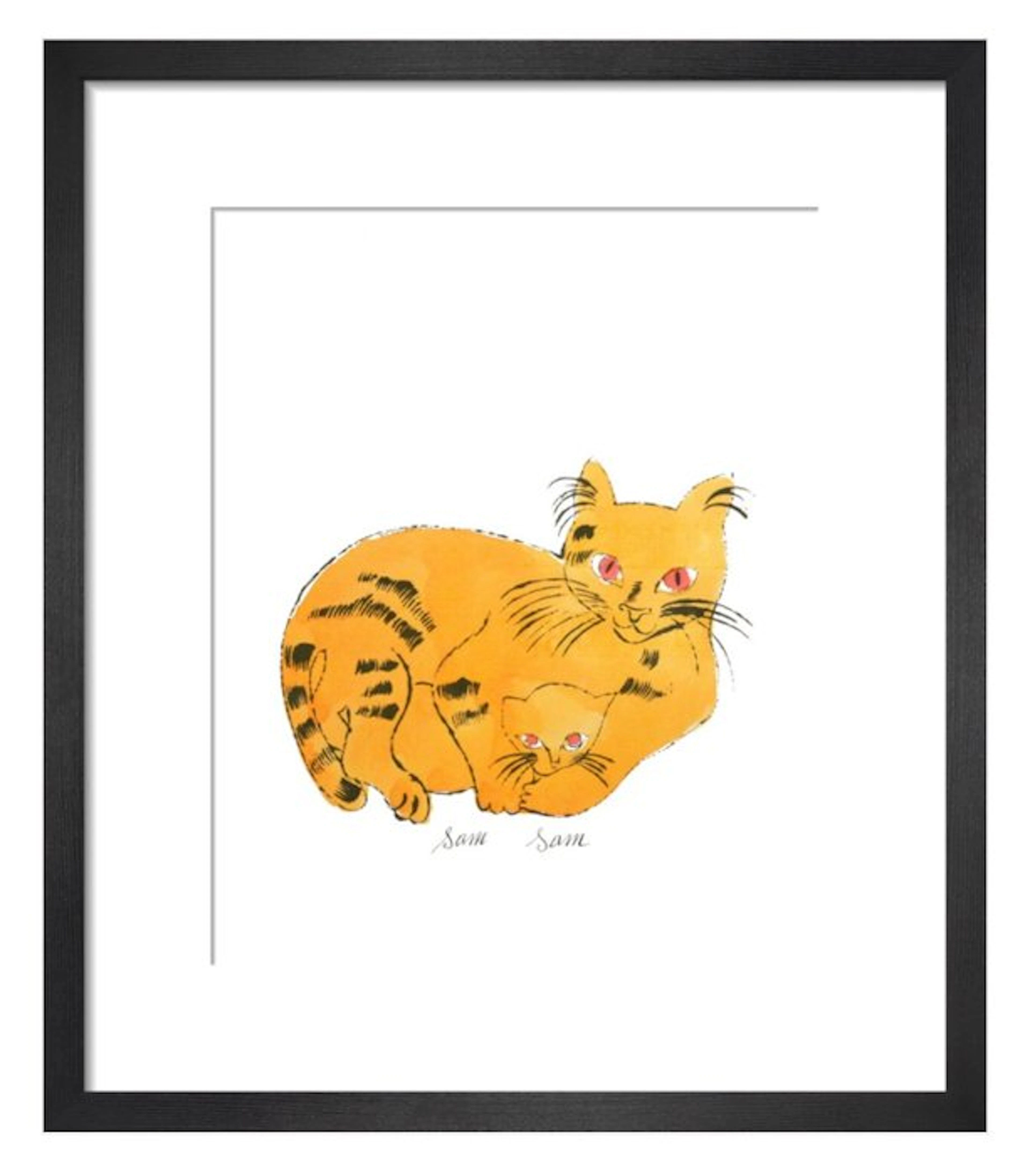 Andy Warhol - “Yellow cat with kitten, 1954”.