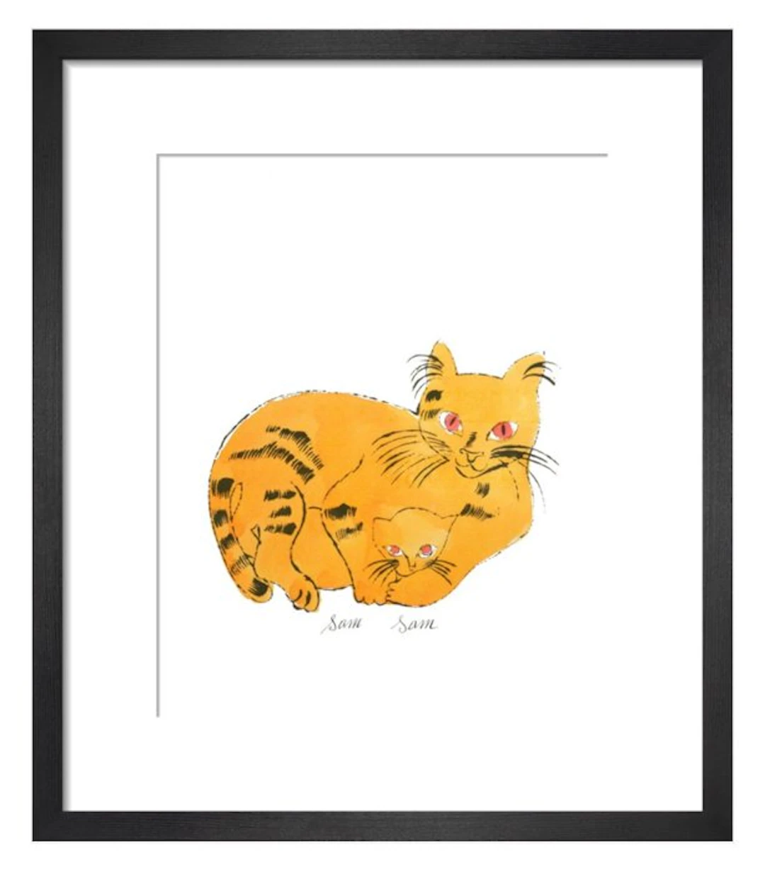 Andy Warhol - “Yellow cat with kitten, 1954”.