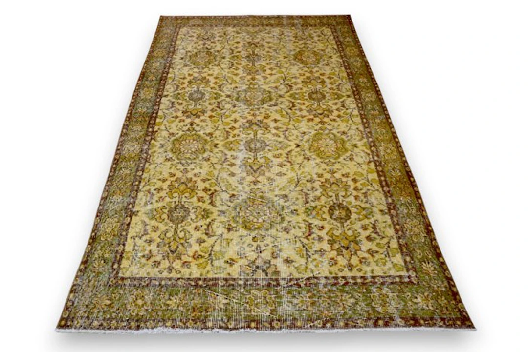 Yellow vintage - Rug - 205 cm - 120 cm - with certificate