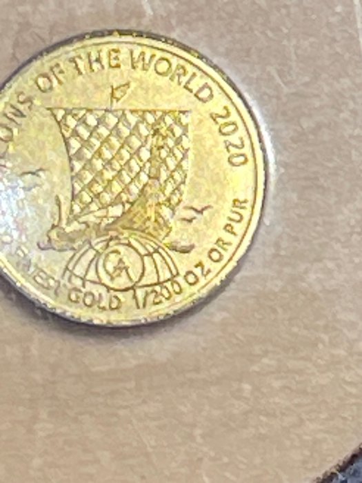 Rwanda. 10 FRW 2020 Goldmünze Wikingerschiff 1/200 Oz.9999 (No reserve price)