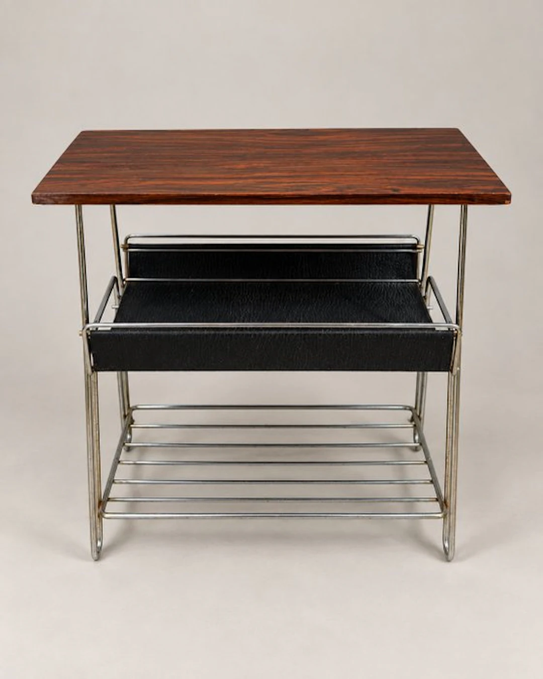 Magazine rack - Wood, Metal - Reading material box or newspaper rack.