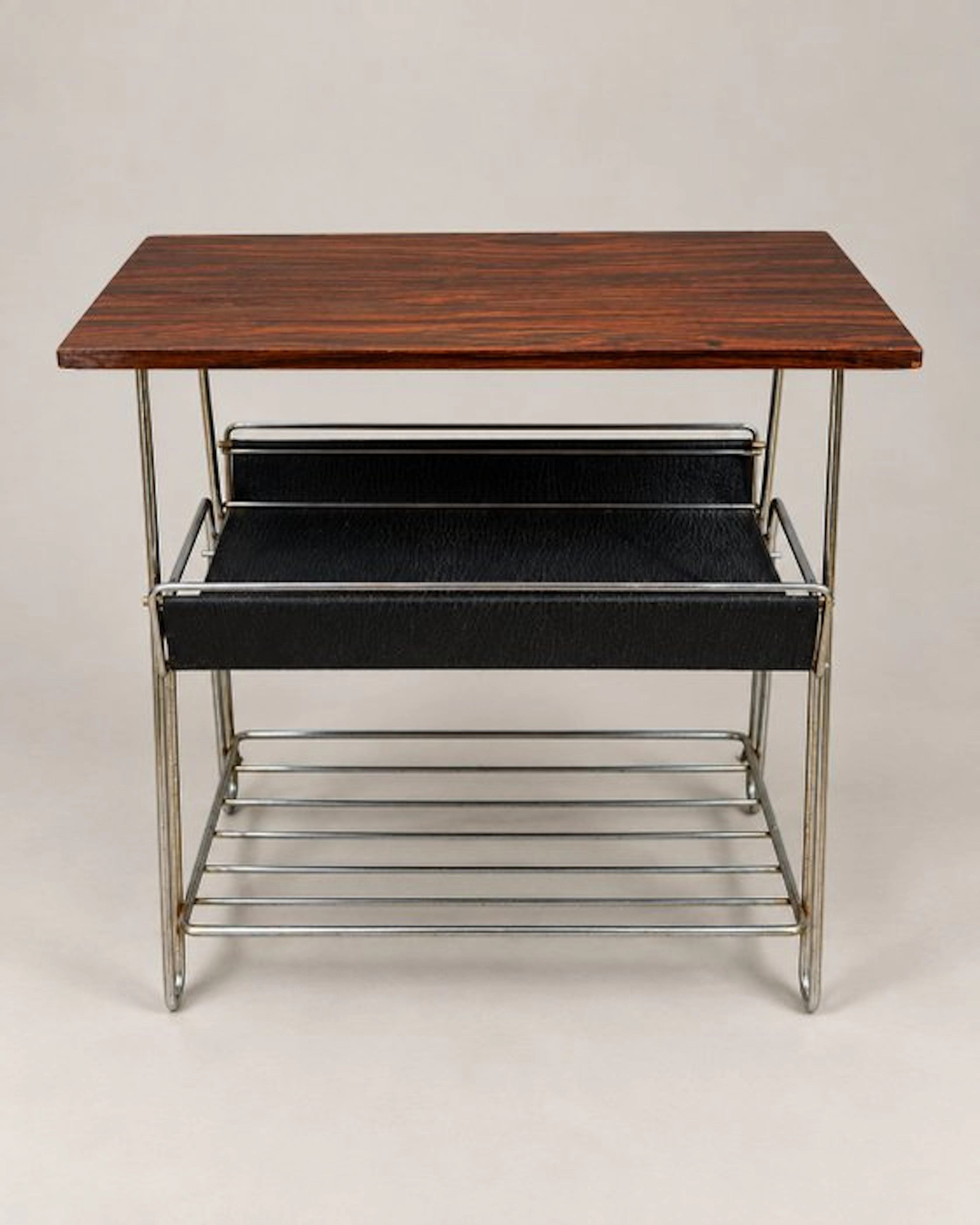Magazine rack - Wood, Metal - Reading material box or newspaper rack.