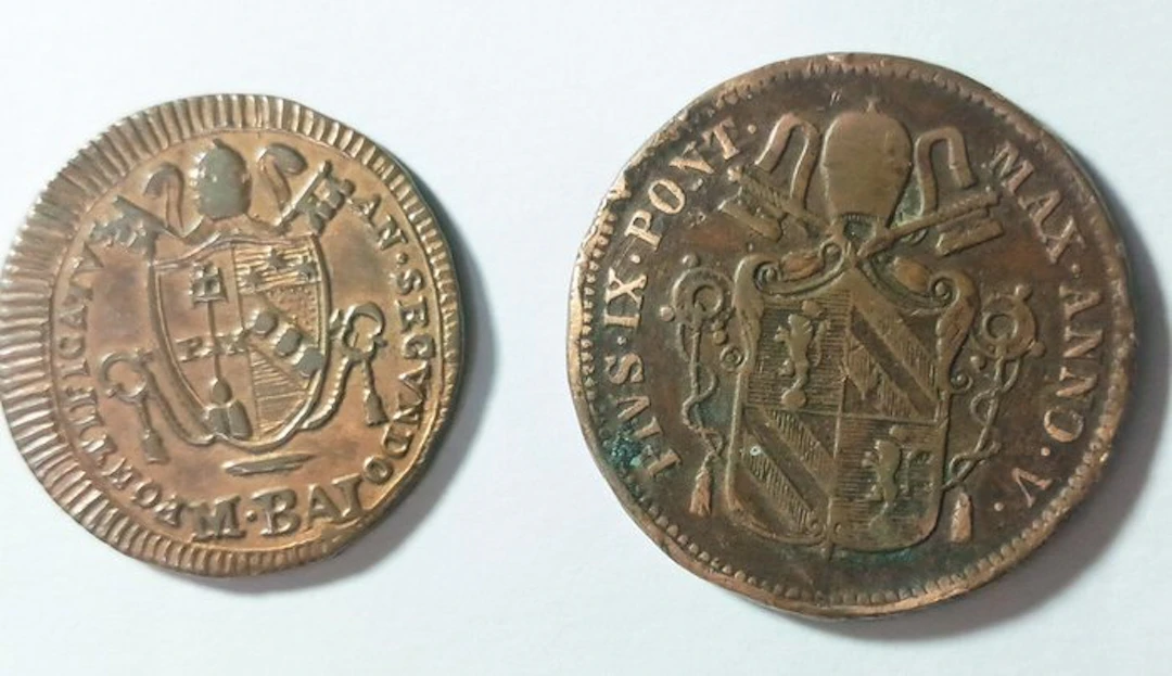 Vatican. pio IX - pio VII. Baiocco + Mezzo Baiocco 1802/1850 (No reserve price)