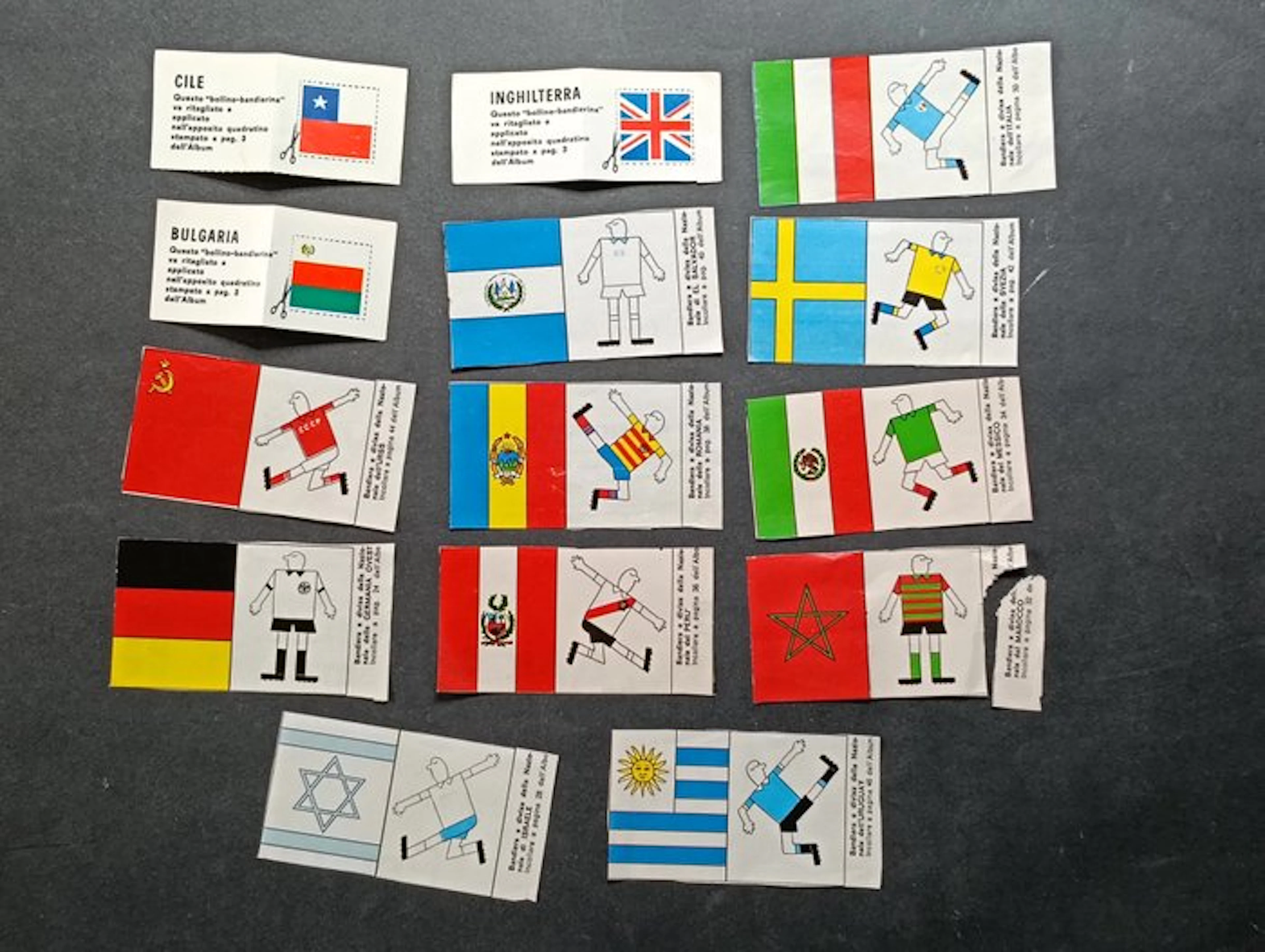 Calciatori Tempo England ’66 14 Figurine Bandierina –...