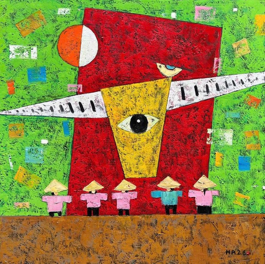 Hoang Anh - L'Oeil du Champ ↑120 →120 cm