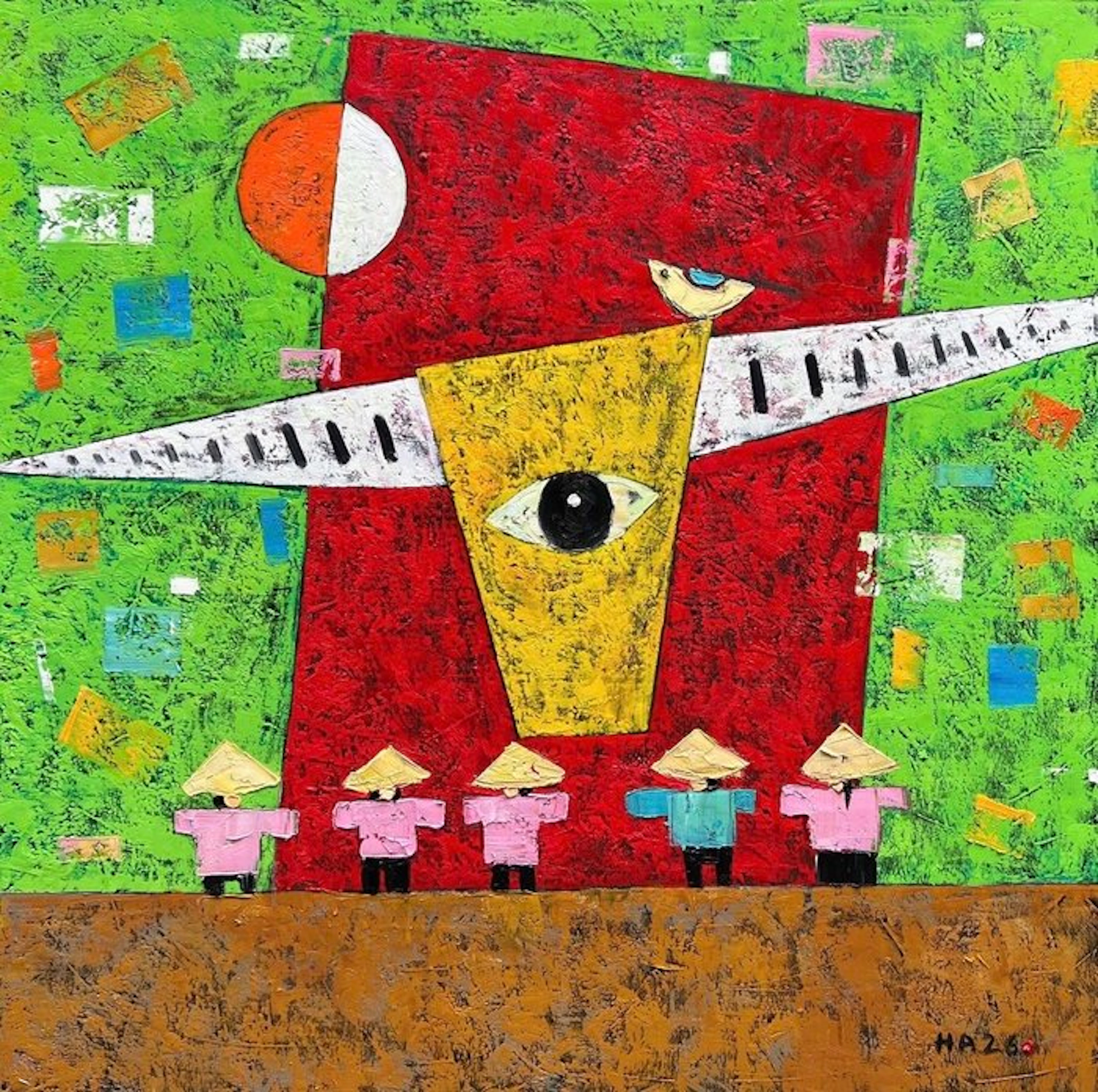 Hoang Anh - L'Oeil du Champ ↑120 →120 cm
