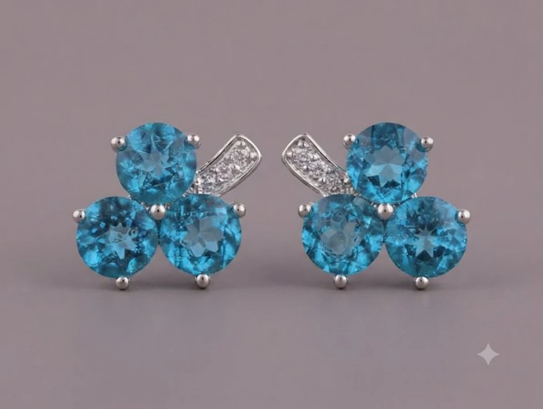 No reserve price - Earrings Silver Topaz