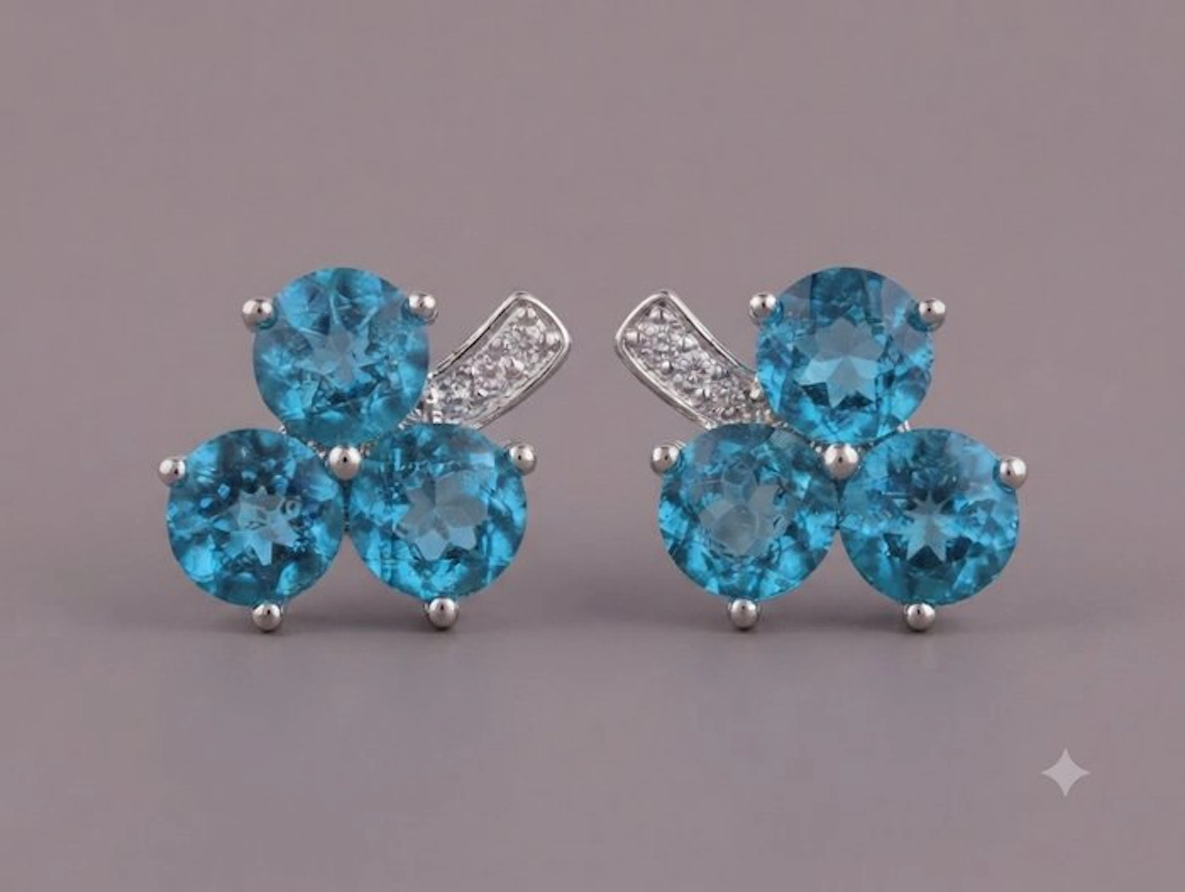 No reserve price - Earrings Silver Topaz