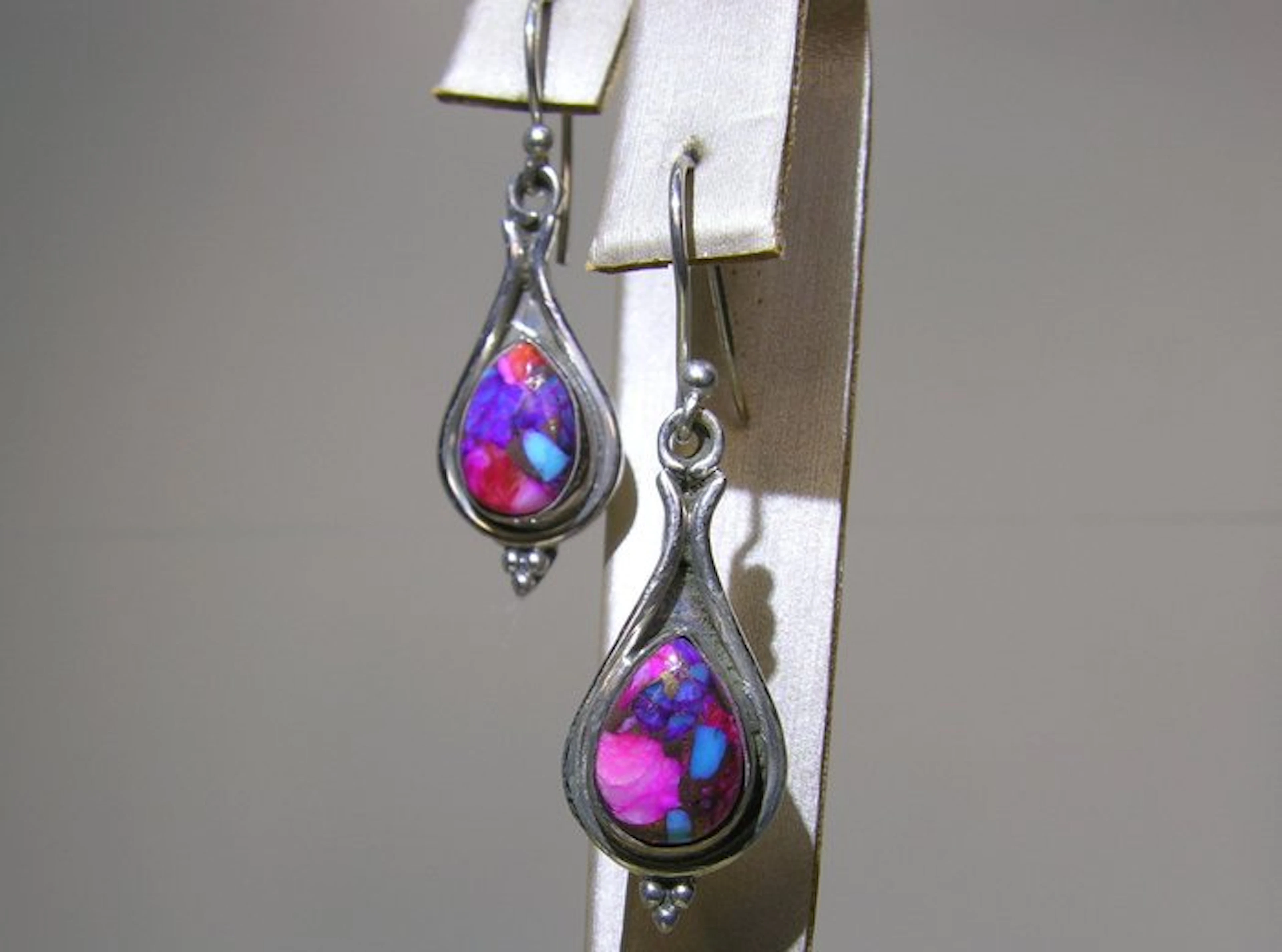 Turquoise Earrings - Height: 39 mm - Width: 11.2 mm- 5.06 g - (2)