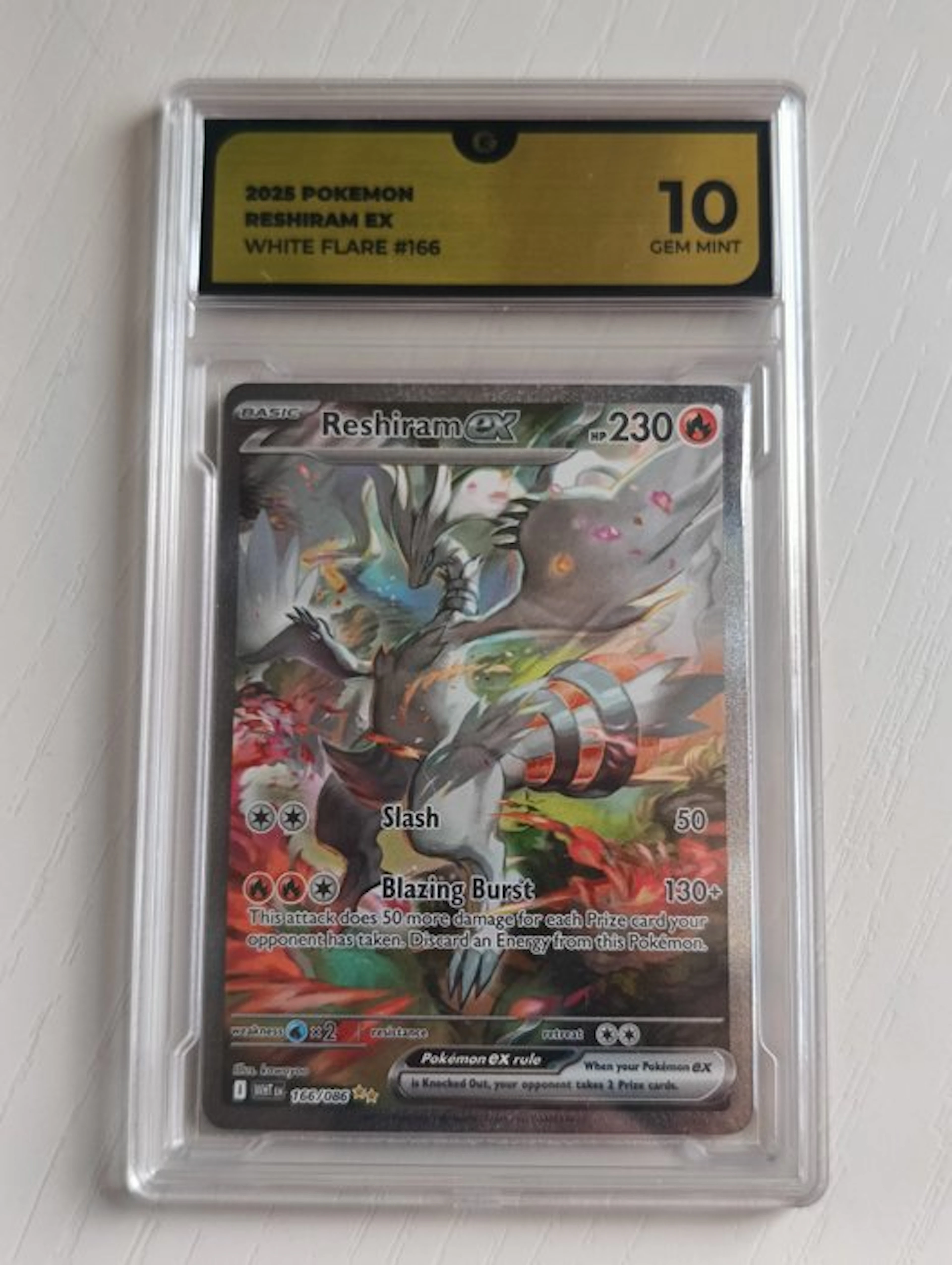 Pokémon - 1 Graded card - Reshiram 166/086 Secret rare, Full art, Foil - GG 10