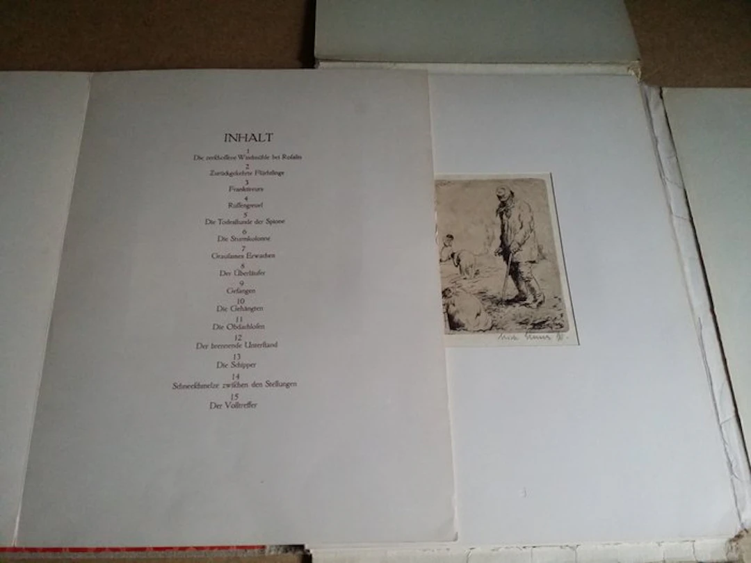 Erich Gruner (1881–1966) - Krieg - portfolio with 14 original etchings