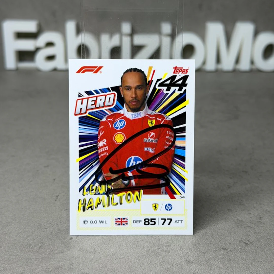 Ferrari - Topps 34 Hero Lewis Hamilton Signed - Lewis...