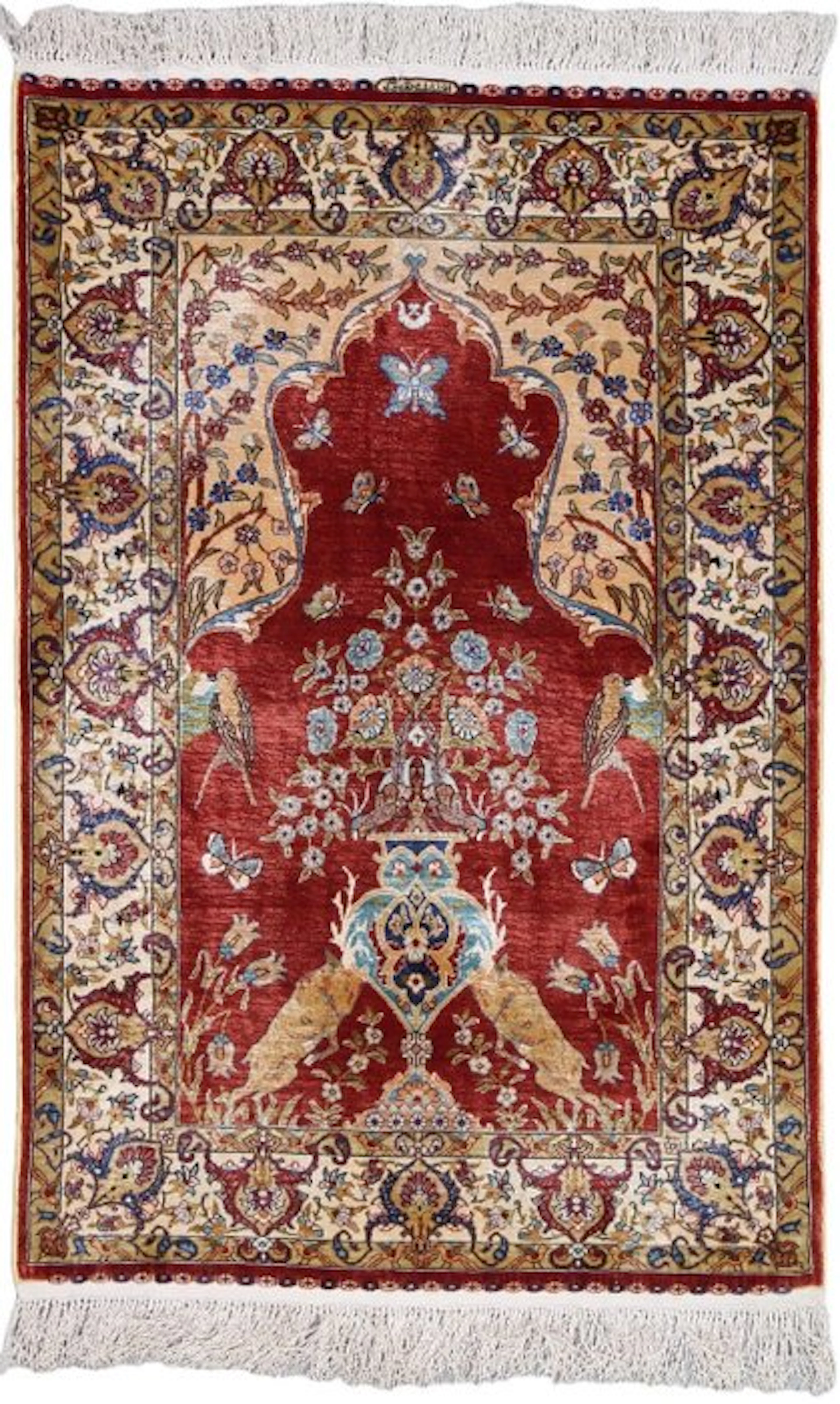 Silk Hereke Carpet with Mehrab Design - Pure Luxury ~1 Mio