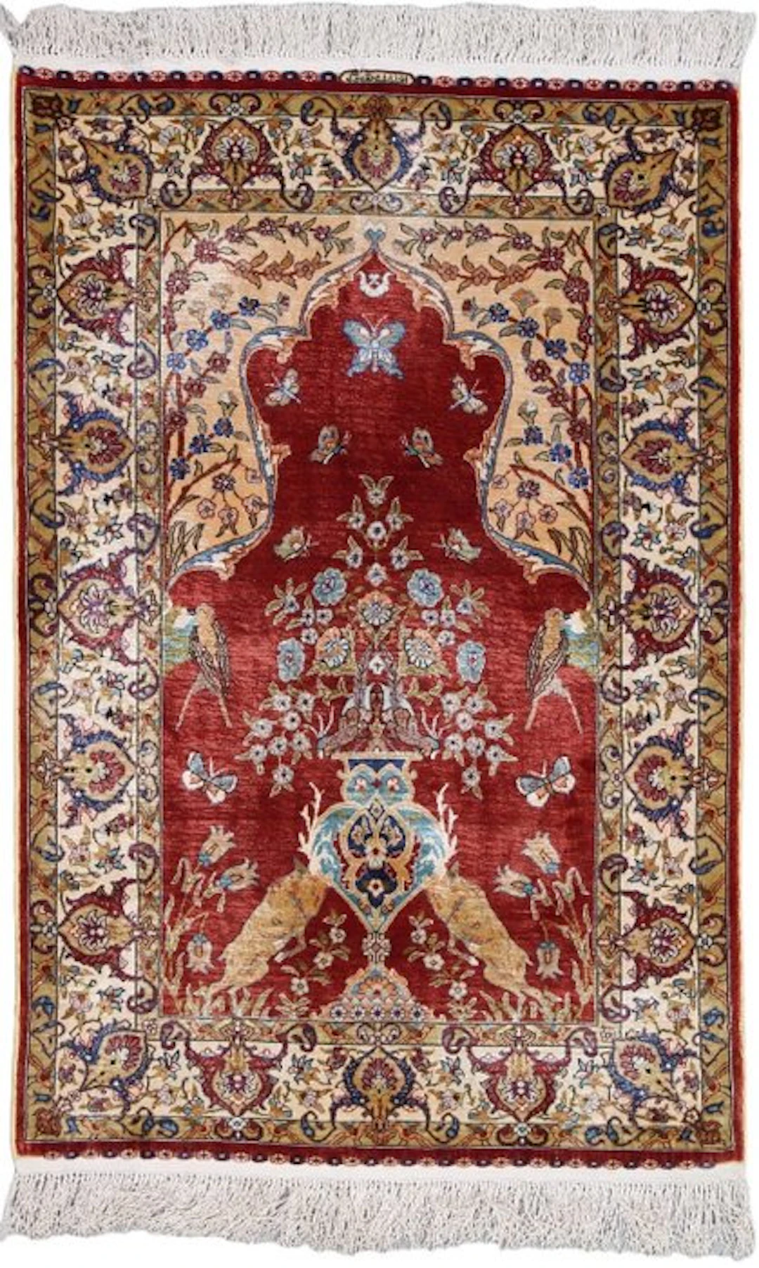Silk Hereke Carpet with Mehrab Design - Pure Luxury ~1 Mio