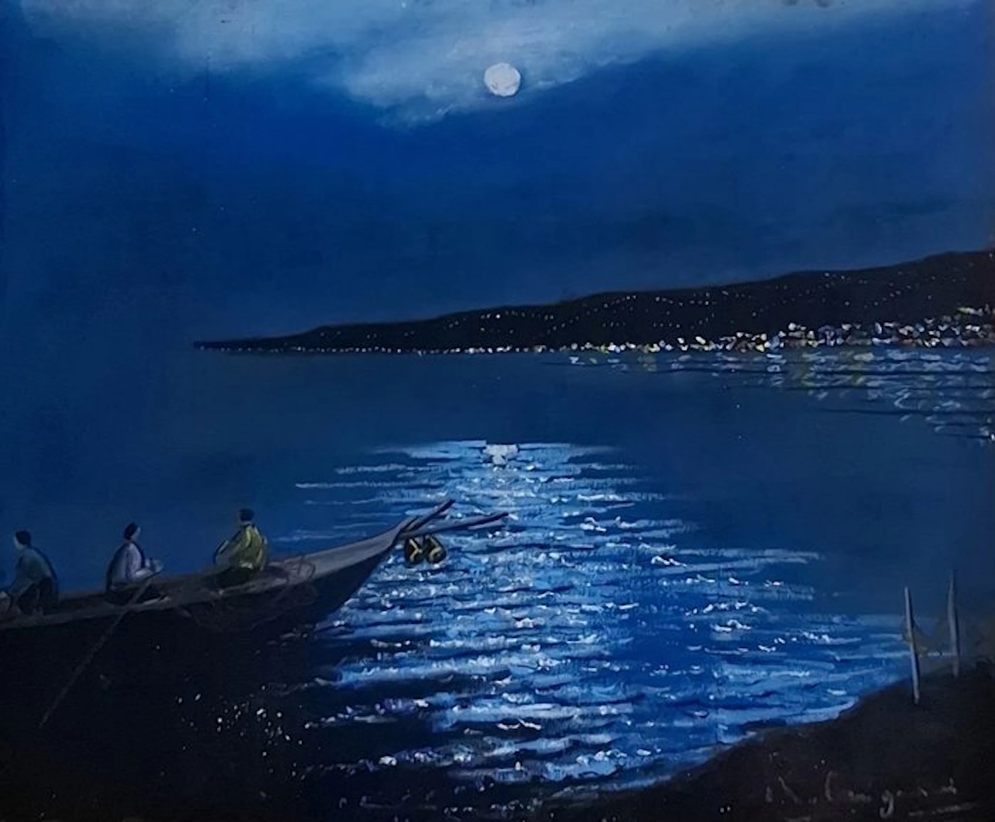 Roberto Carignani (1894-1975) - Marina con pescatori al...