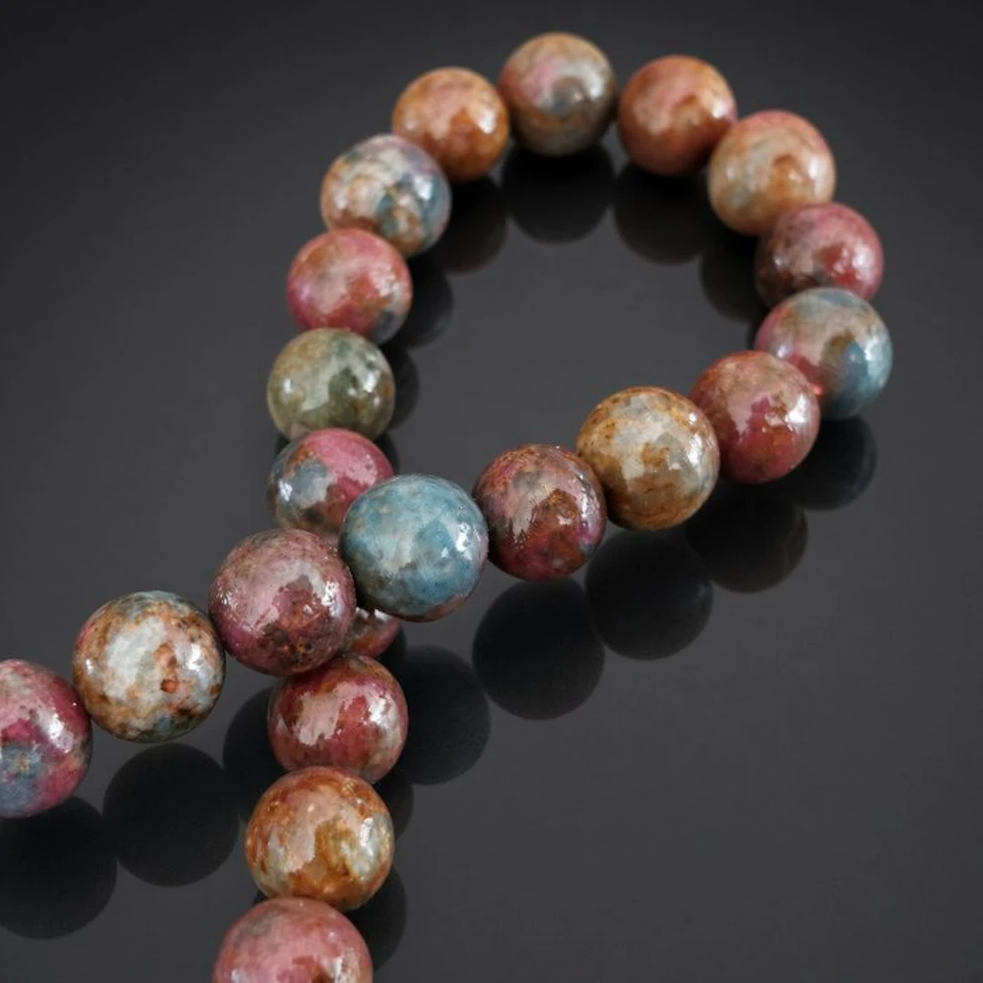 Natural ruby bracelet in its cyanite matrix