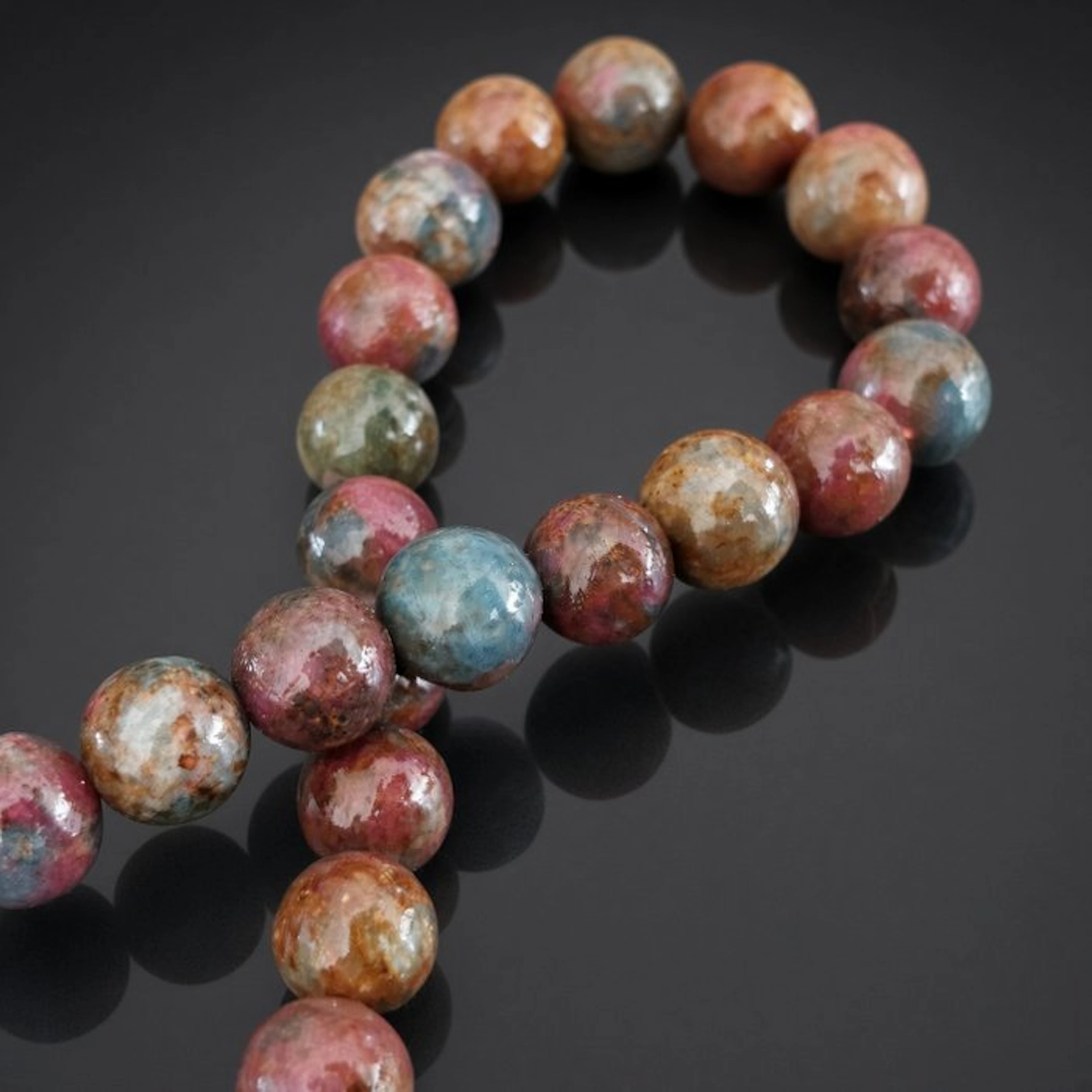 Natural ruby bracelet in its cyanite matrix