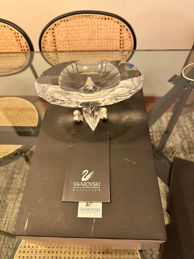 Swarovski - Figure - Bowl Euclid - 168001 - Box + Certificate - Crystal, Metal
